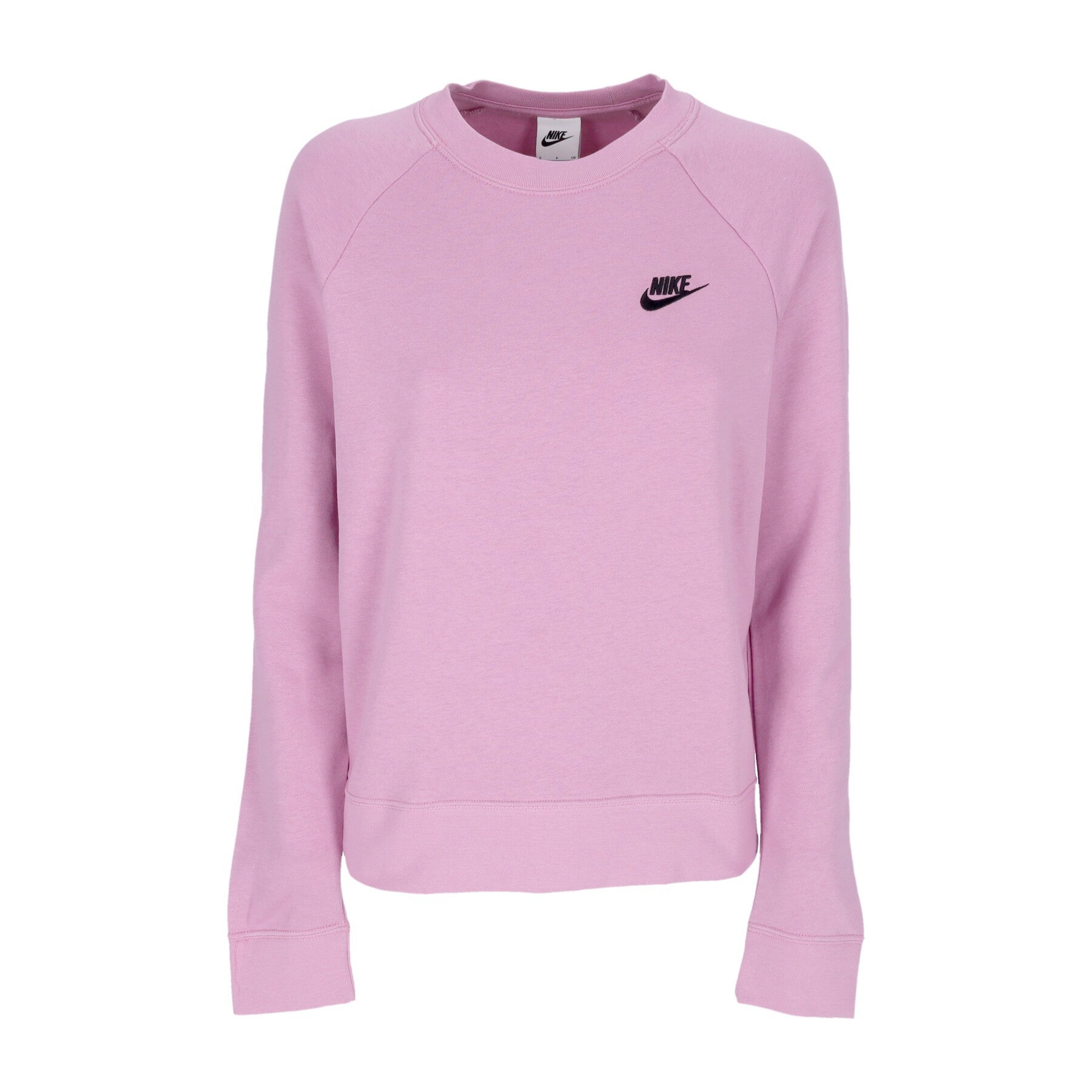 Nike, Felpa Girocollo Donna Sportswear Essentials Fleece Crewneck, Orchid/black