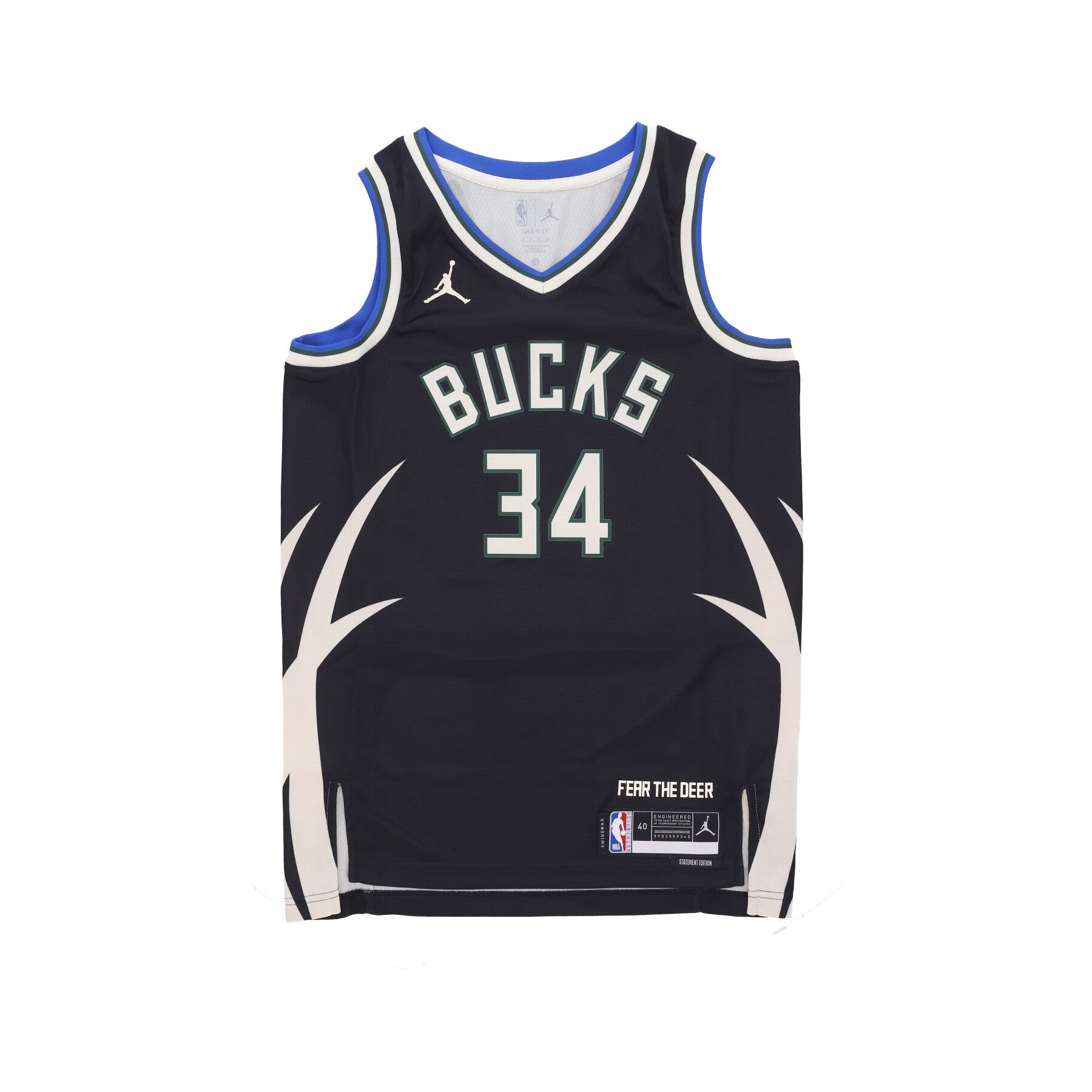 Jordan Nba, Canotta Basket Uomo Nba Statement Edition 22 Dri-fit Swingman Jersey No 34 Giannis Antetokounmpo Milbuc, Black