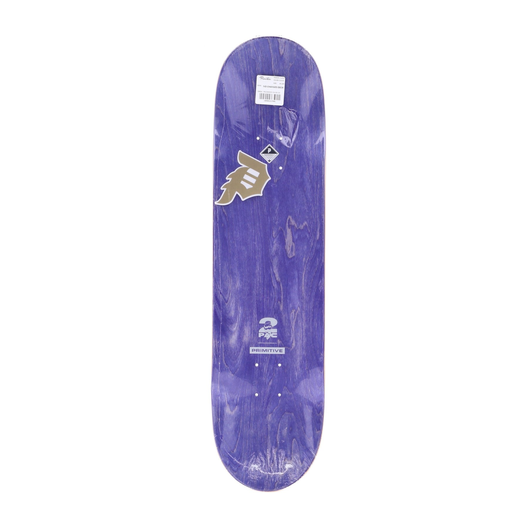 Primitive, Skateboard Tavola Uomo No Changes Deck X 2pac, Royal Blue