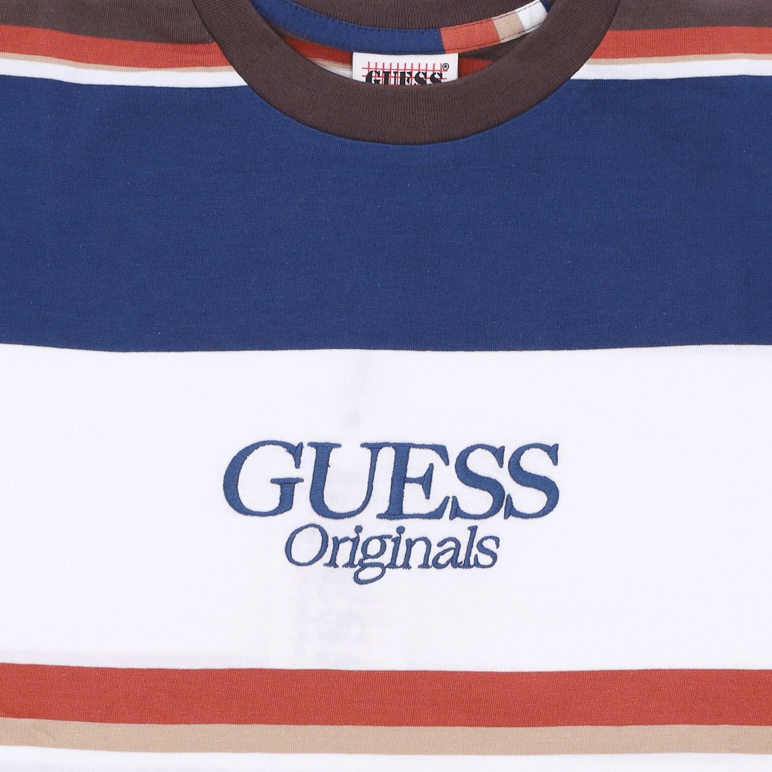 Guess Originals, Maglietta Manica Lunga Uomo Go Denton Stripe L/s Tee, 