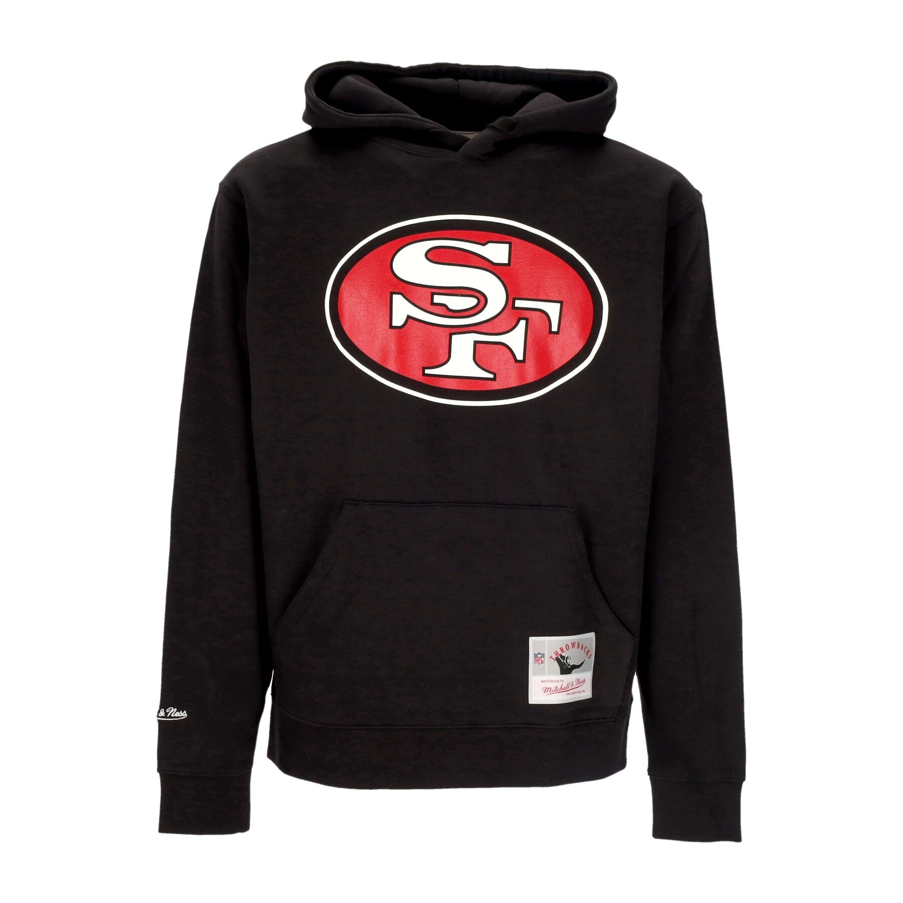 Mitchell & Ness, Felpa Cappuccio Uomo Nfl Team Logo Hoodie Saf49e, Black