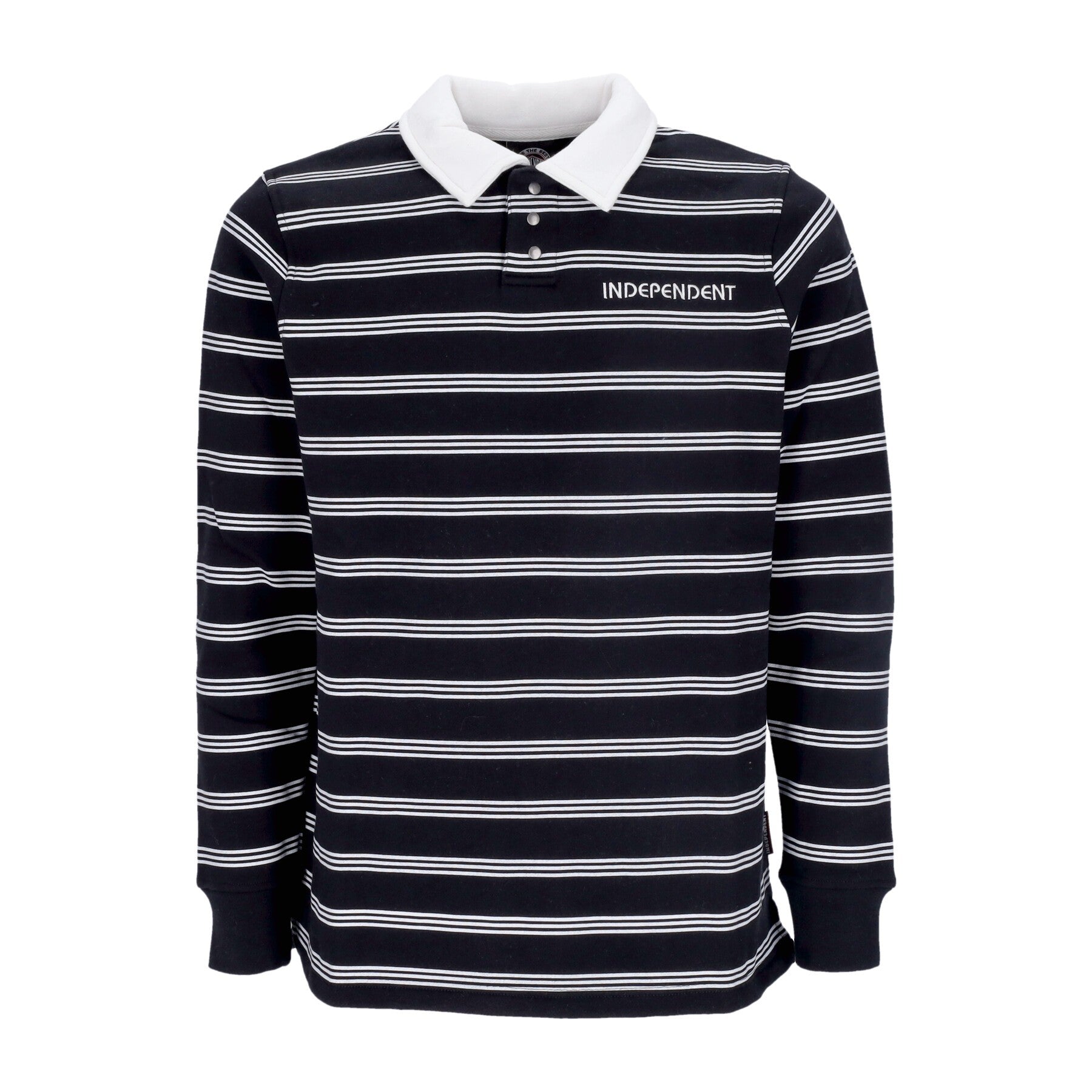 Independent, Polo Manica Lunga Uomo Bauhaus Stripe Polo Crewneck, Black Stripe
