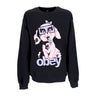 Obey, Felpa Girocollo Donna Puppy Old School Crew, Black