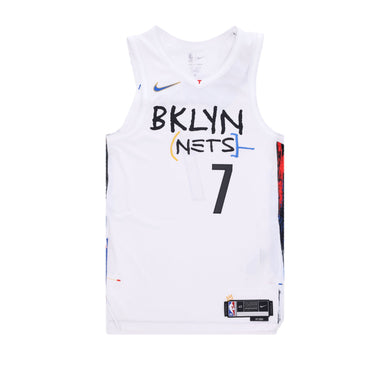 Nike Nba, Canotta Basket Uomo Nba City Edition 22 Dri-fit Authentic Jersey No 7 Kevin Durant Bronet, White