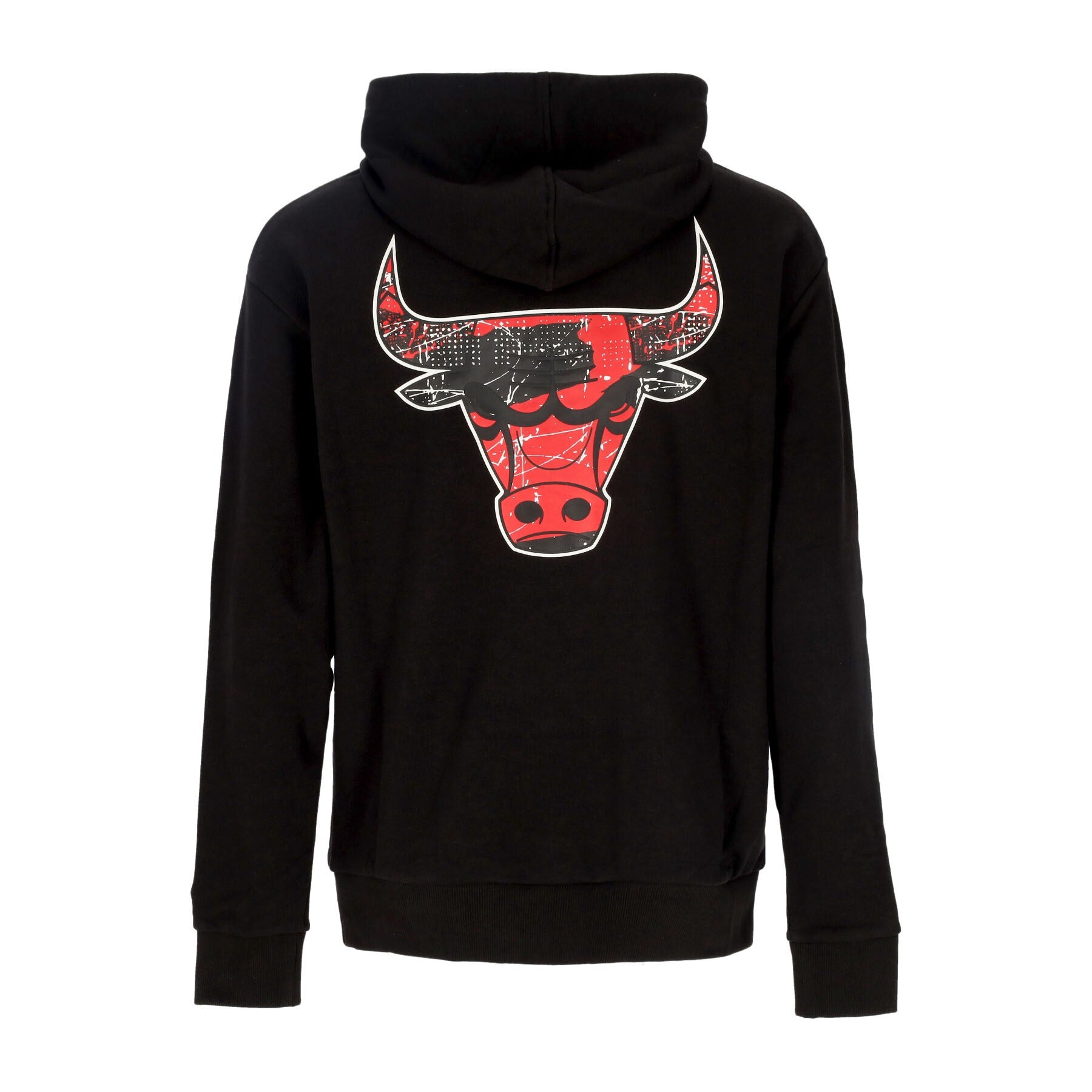 New Era, Felpa Leggera Cappuccio Uomo Nba Infill Team Logo Os Hoodie Chibul, Black/front Door Red
