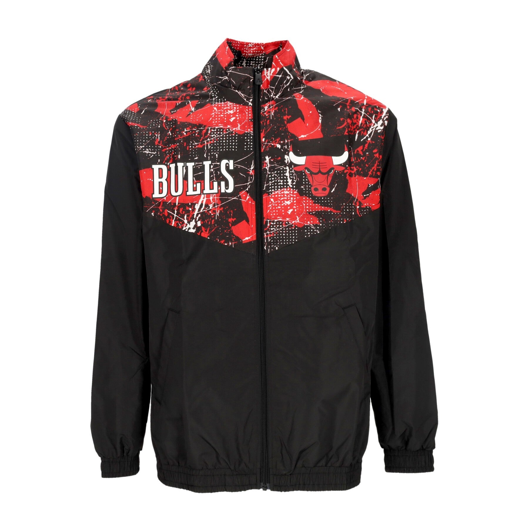 Veste de costume pour hommes NBA partout sur piste d'impression Veste de piste Chibul noire / porte d'entrée rouge