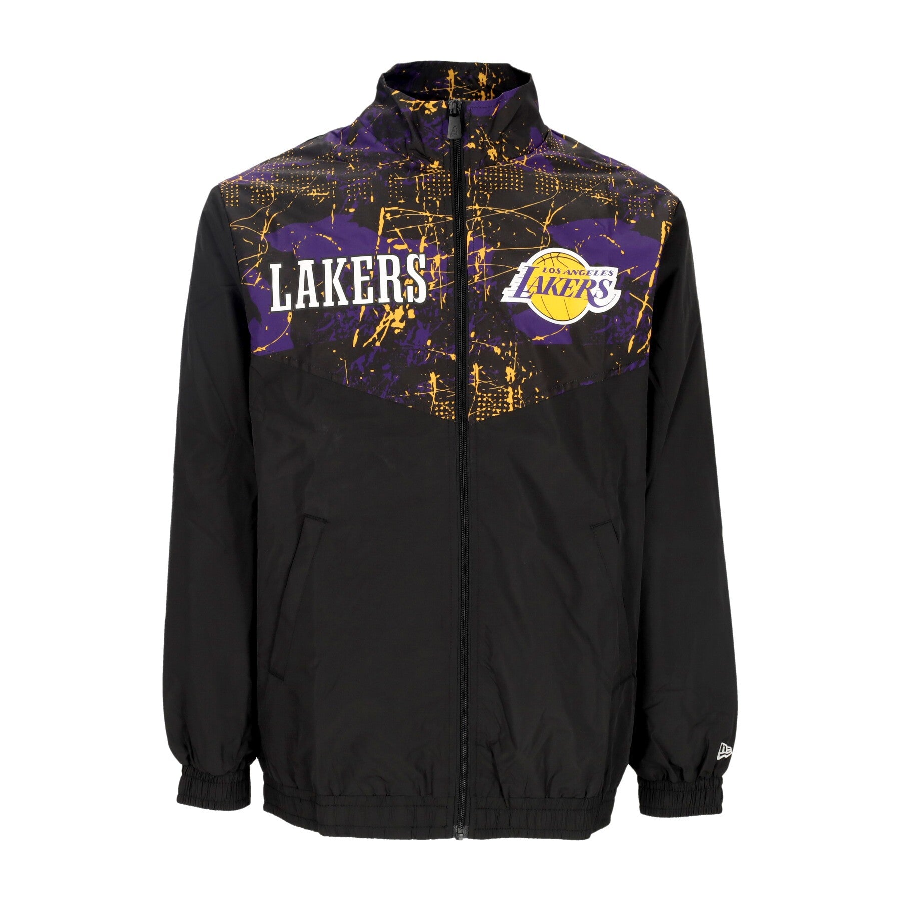 Men's Tracksuit Jacket NBA All Over Print Panel Track Jacket Loslak Black/true Purple