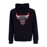 New Era, Felpa Cappuccio Uomo Nba Outline Logo Po Hoodie Chibul, Black/front Door Red