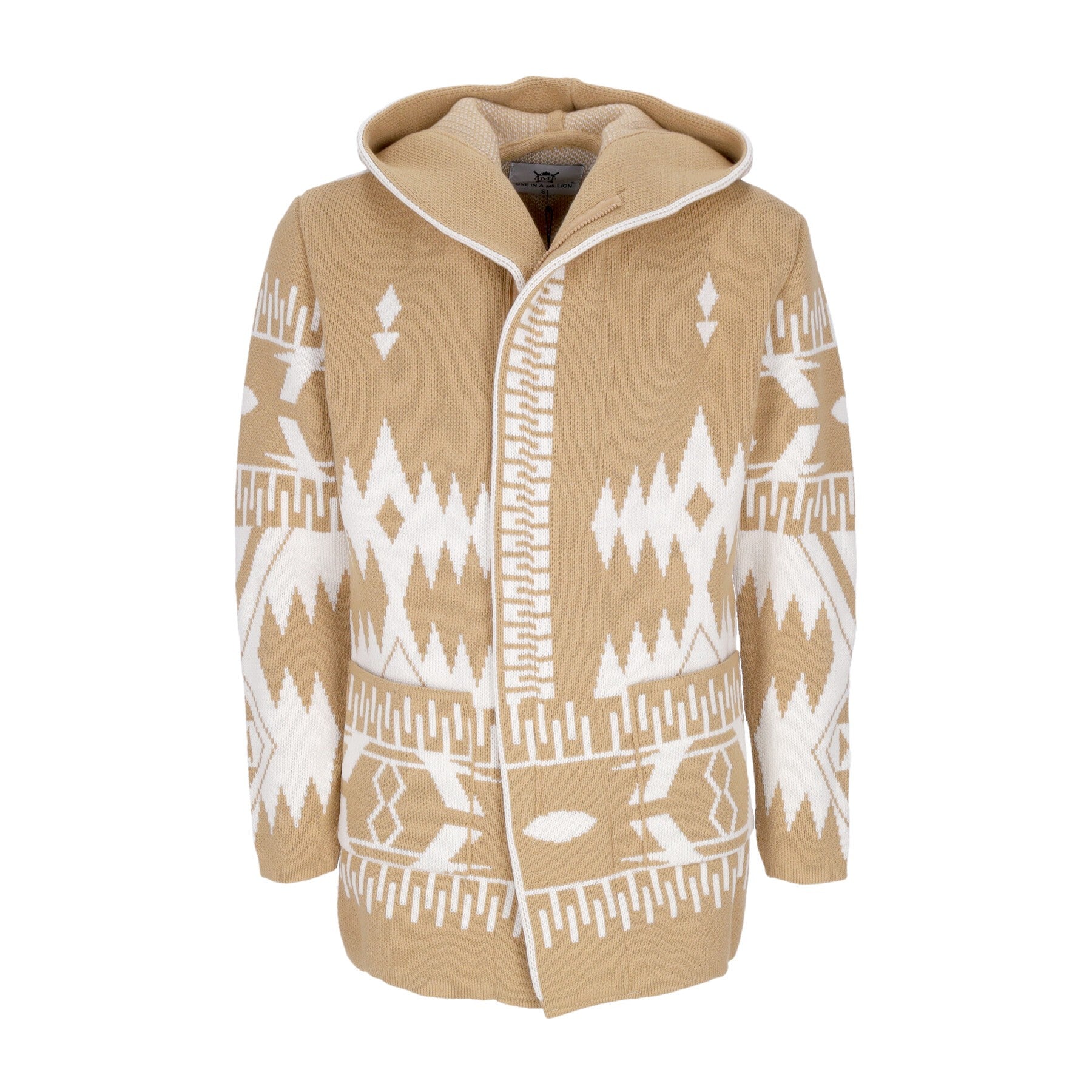 One In A Million, Giubbotto Uomo Hooded L/s Cardigan, Beige
