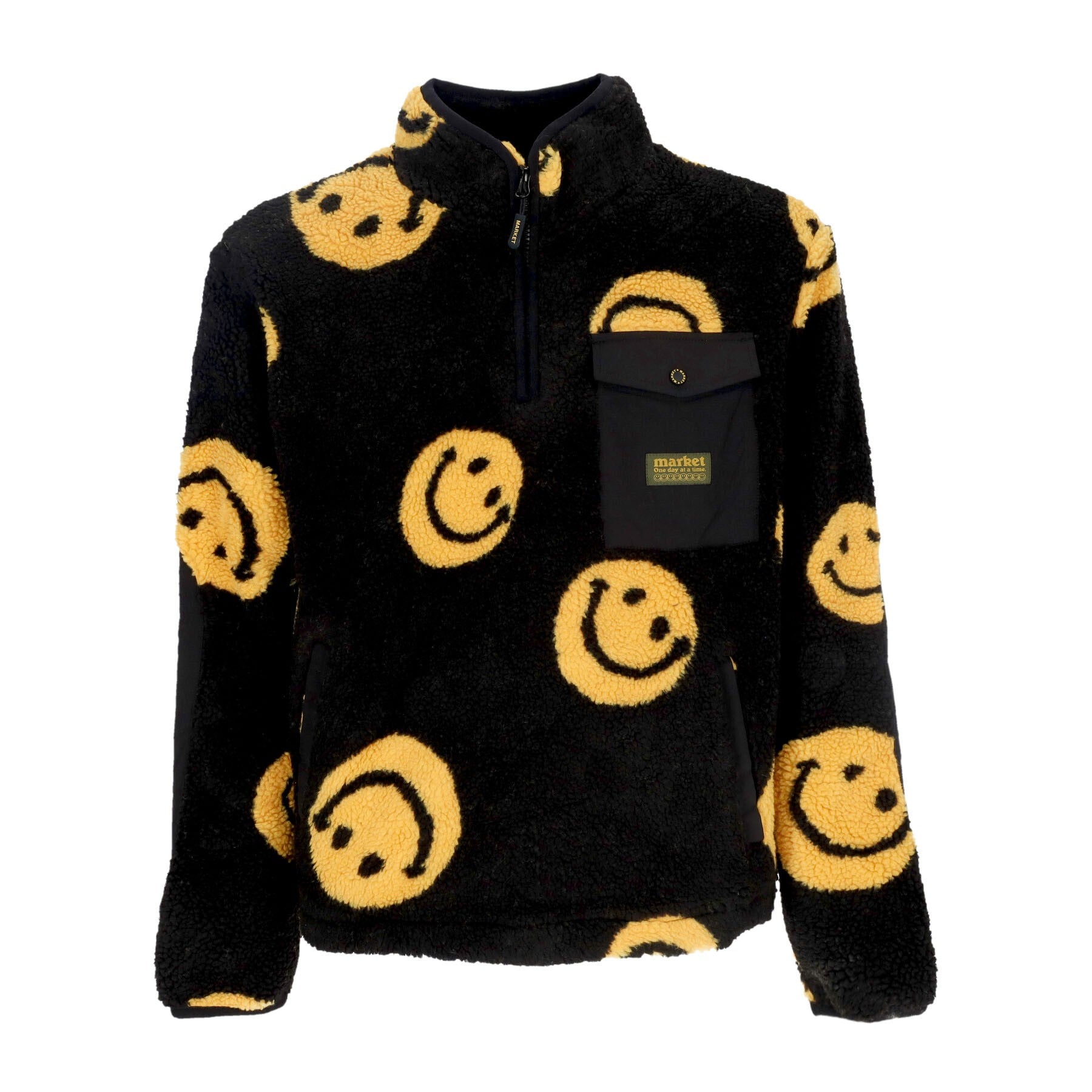 Market, Orsetto Uomo All Over Print Jacket X Smiley, Black