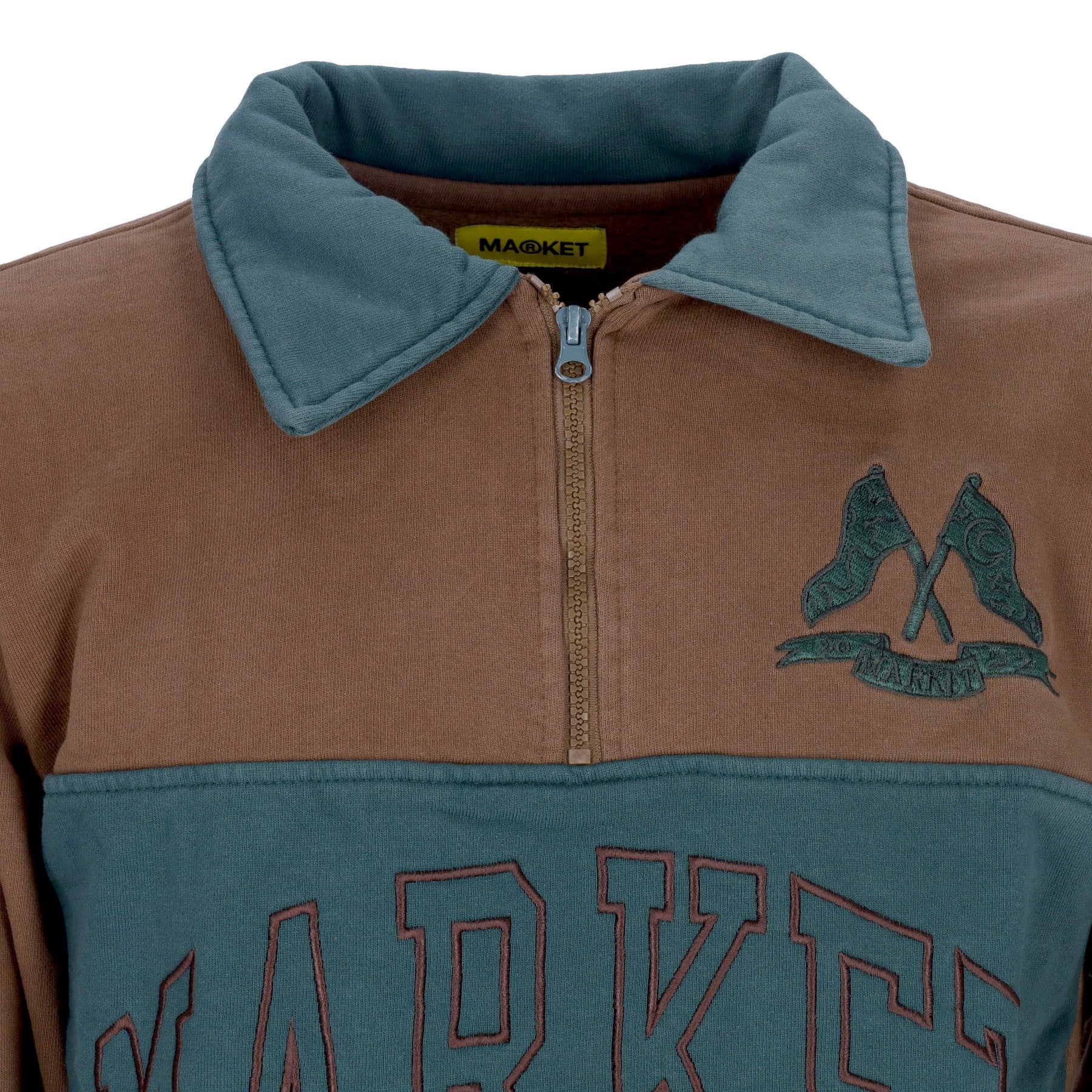 Market, Polo Manica Lunga Uomo Half Zip Rugby Sweatshirt, 