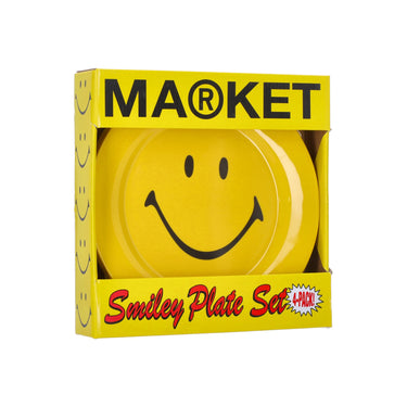 Market, Piatto Uomo Plate 4 Piece Set X Smiley, Yellow