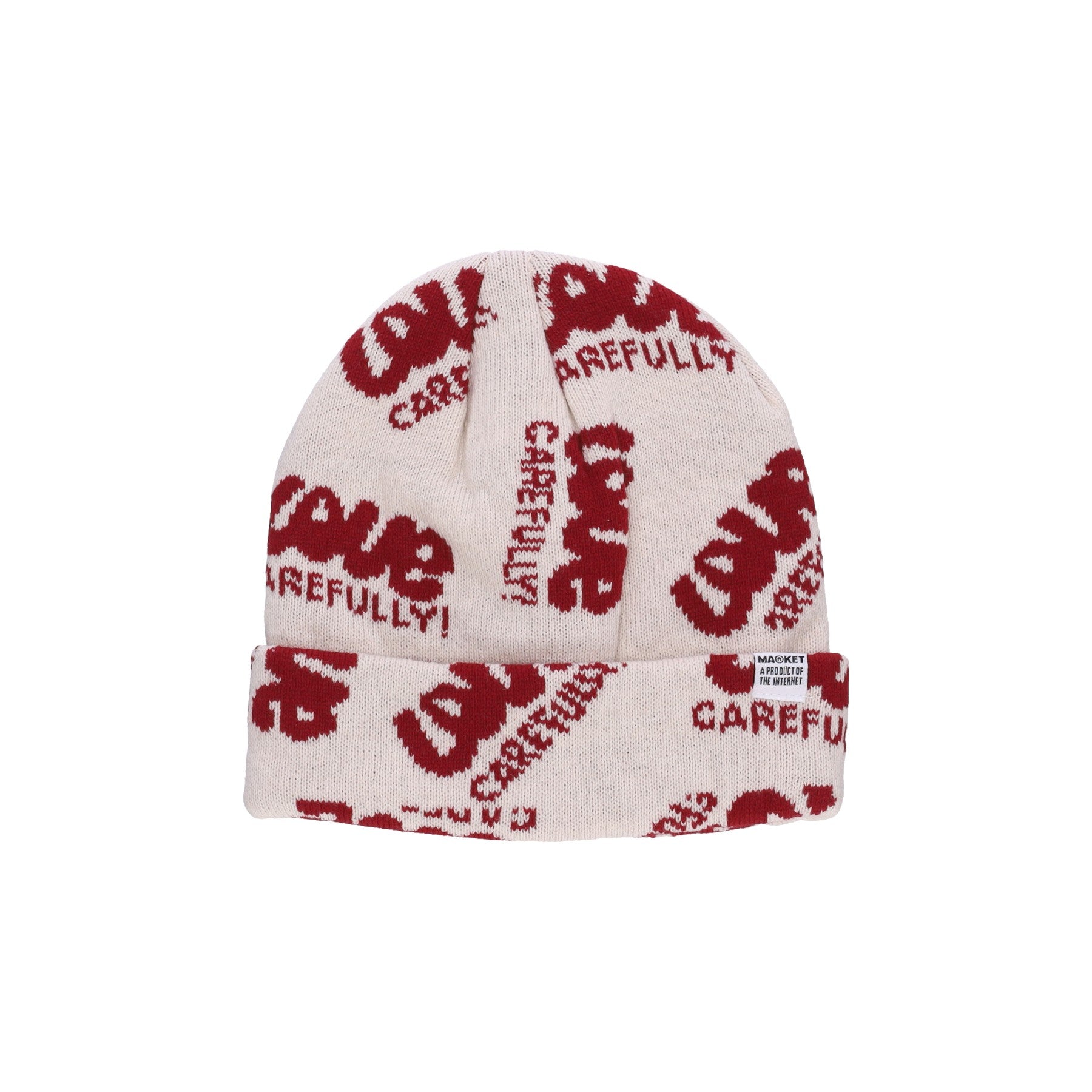 Market, Cappello Uomo Love Carefully Beanie, Cream