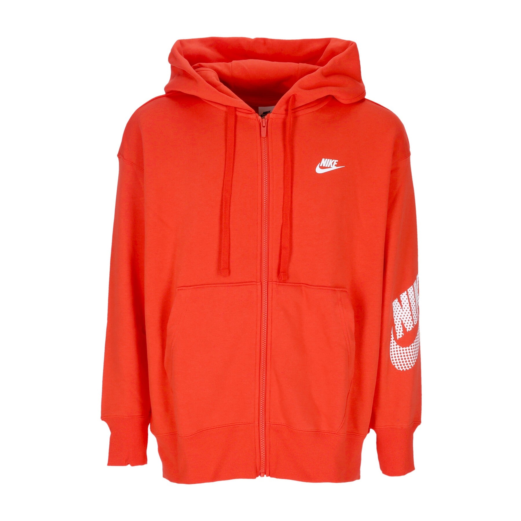 Nike, Felpa Cappuccio Zip Donna Sportswear Dnc Fleece Full-zip Hoodie, Picante Red