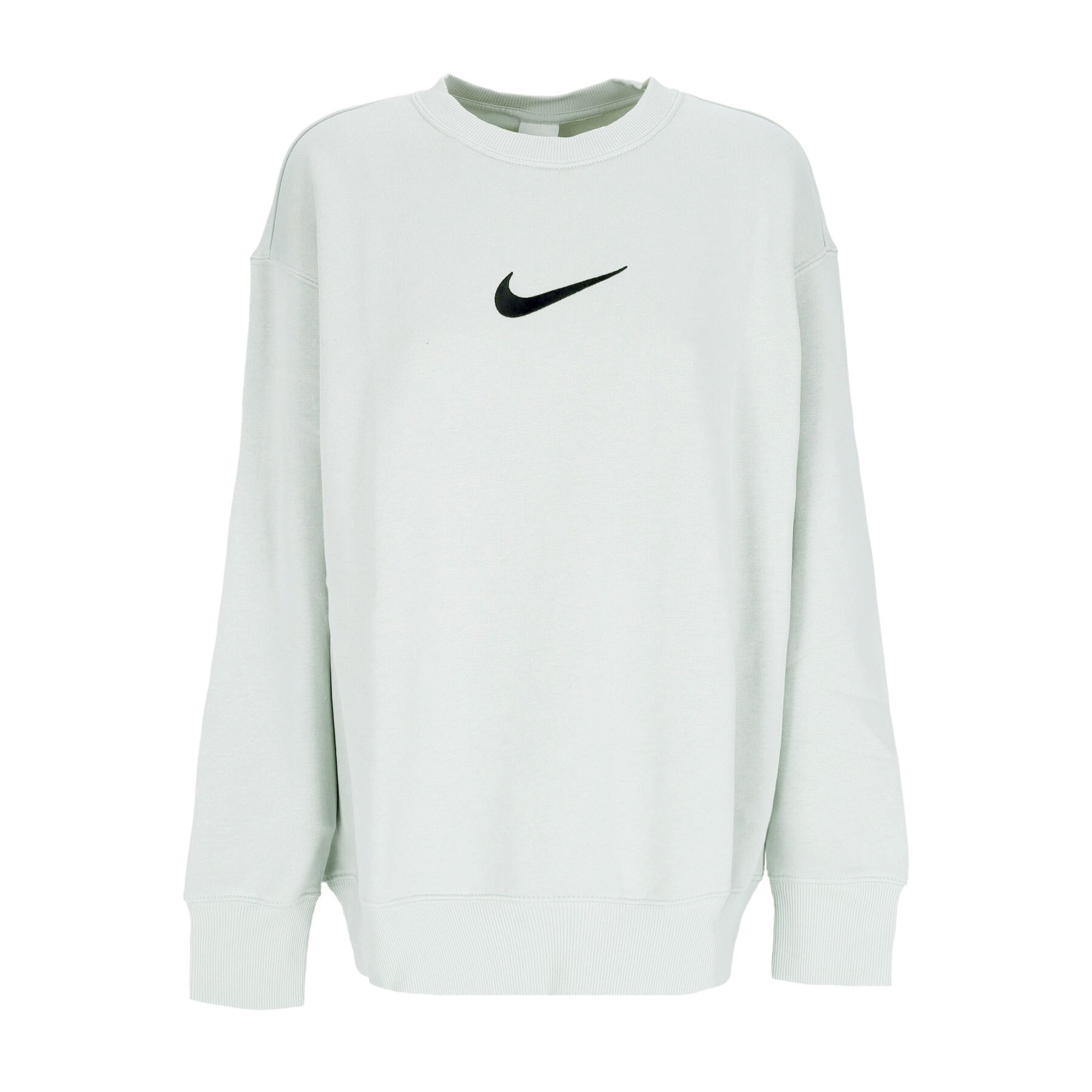 Nike, Felpa Girocollo Donna Sportswear Oversized Fleece Crewneck, Light Silver/black