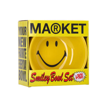 Market, Ciotola Uomo Bowl 4 Piece Set X Smiley, Yellow