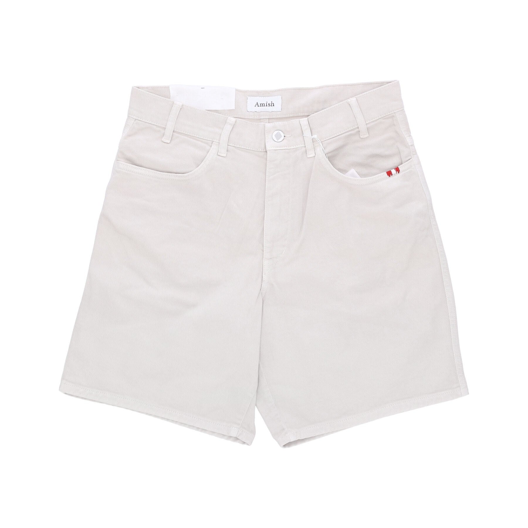 Amish, Pantalone Corto Uomo Bermuda Bernie Bull Sw, Ecru