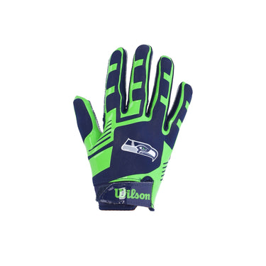Wilson Team, Guanti Bambino Nfl Youth Stretch Fit Gloves Seasea, Original Team Colors