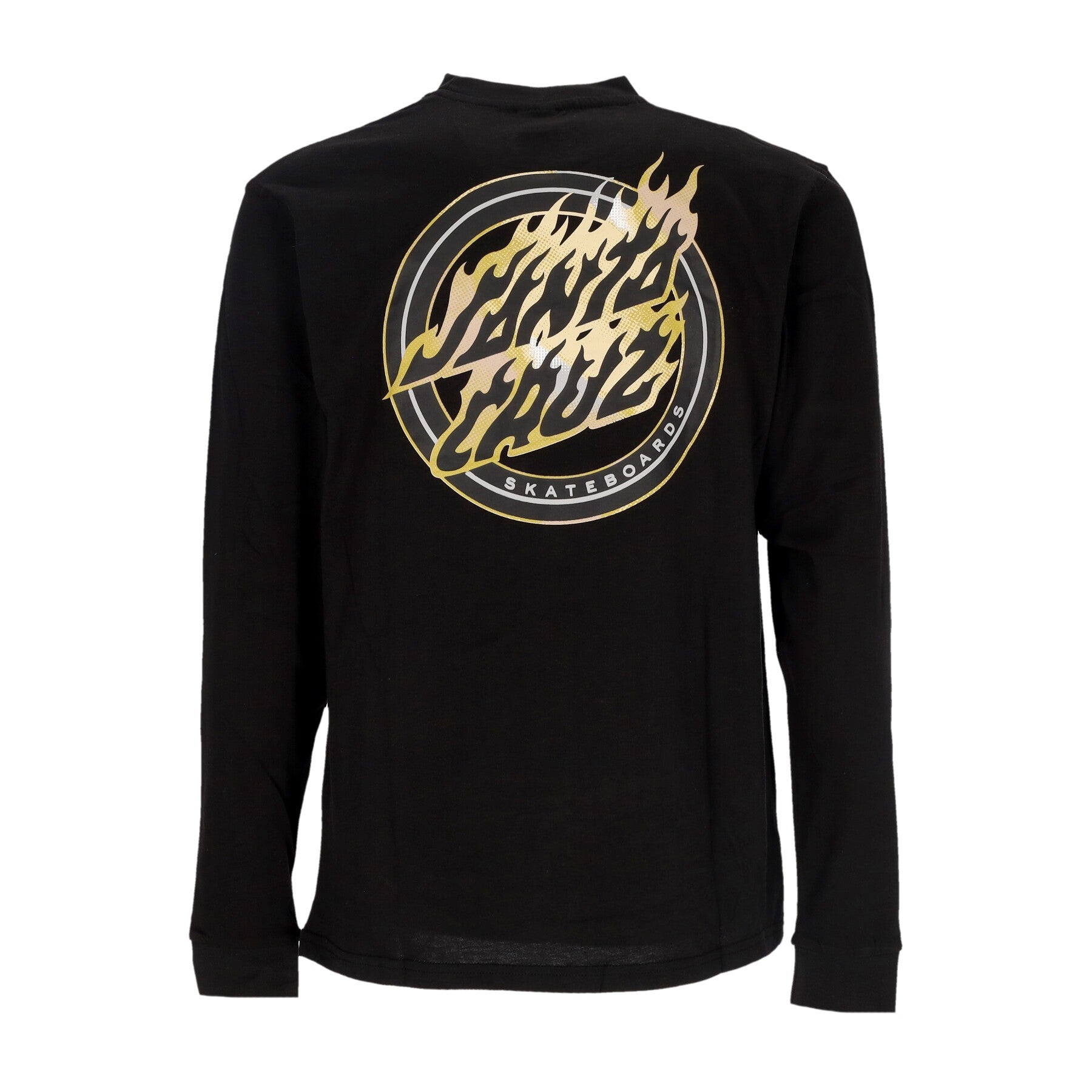 Santa Cruz, Maglietta Manica Lunga Uomo Holo Flamed Dot L/s Tee, Black