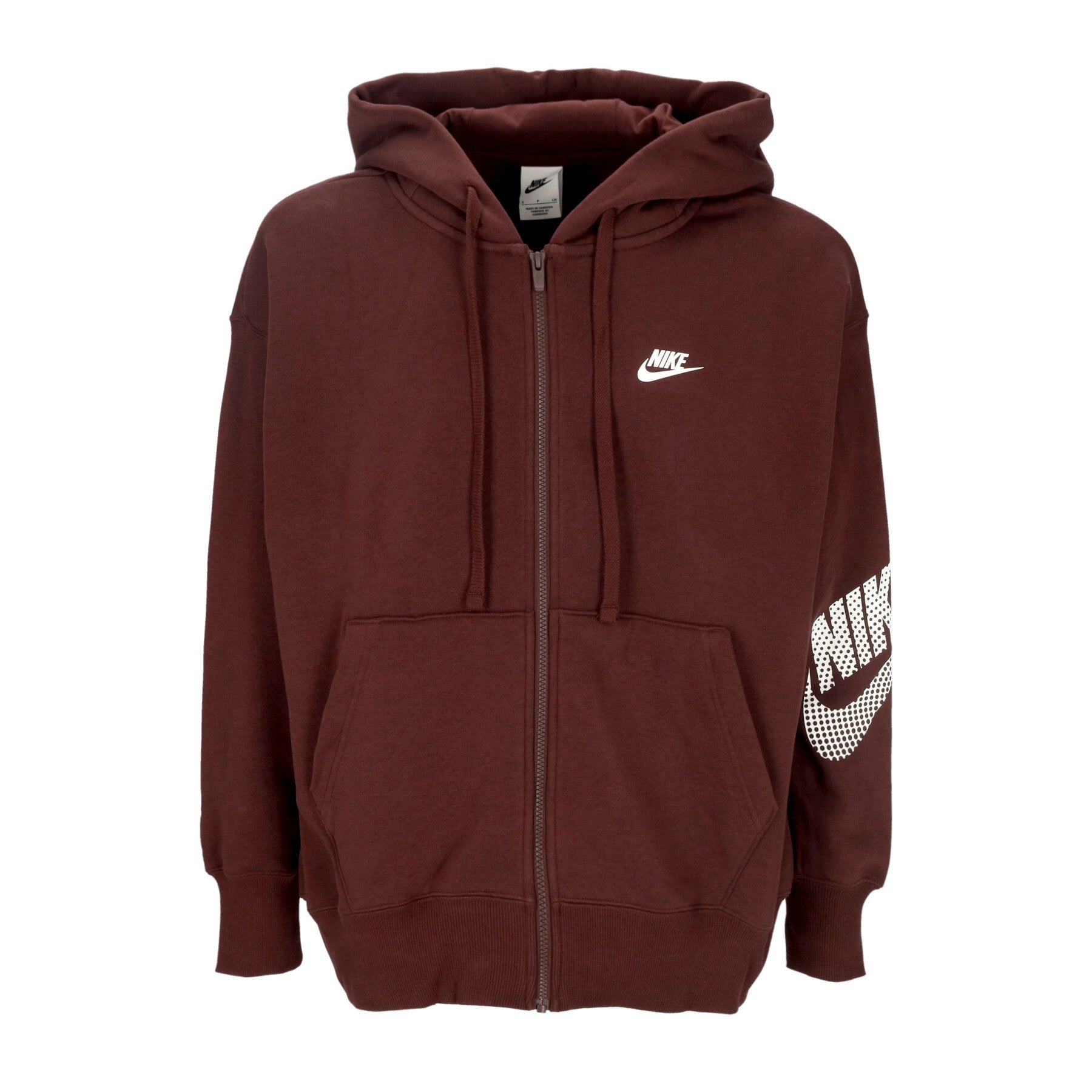 Nike, Felpa Cappuccio Zip Donna Sportswear Dnc Fleece Full-zip Hoodie, Earth