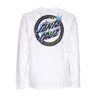 Santa Cruz, Maglietta Manica Lunga Uomo Holo Flamed Dot L/s Tee, White