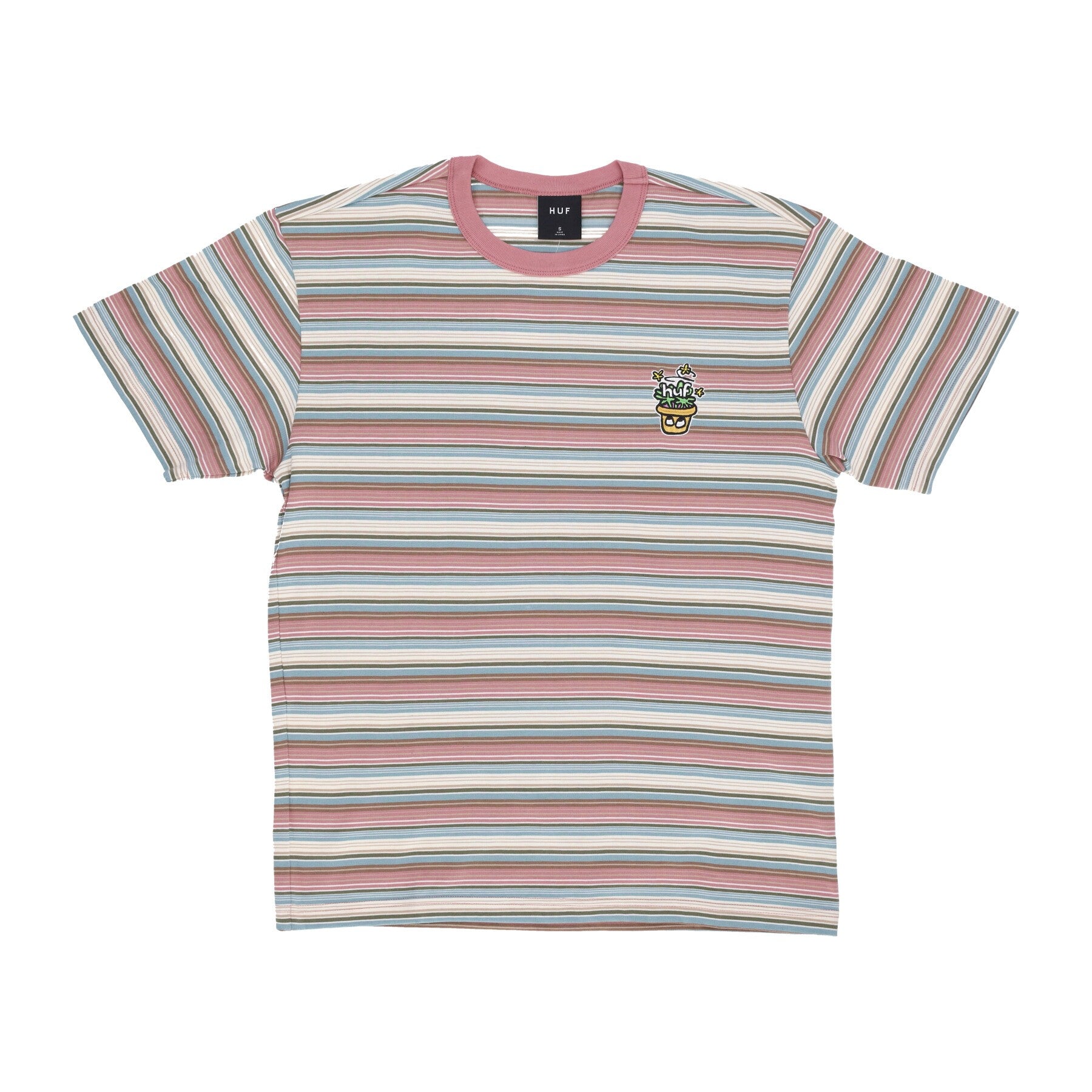 Camiseta de Hombre Crema de punto de punto a rayas de cabeza de marihuana