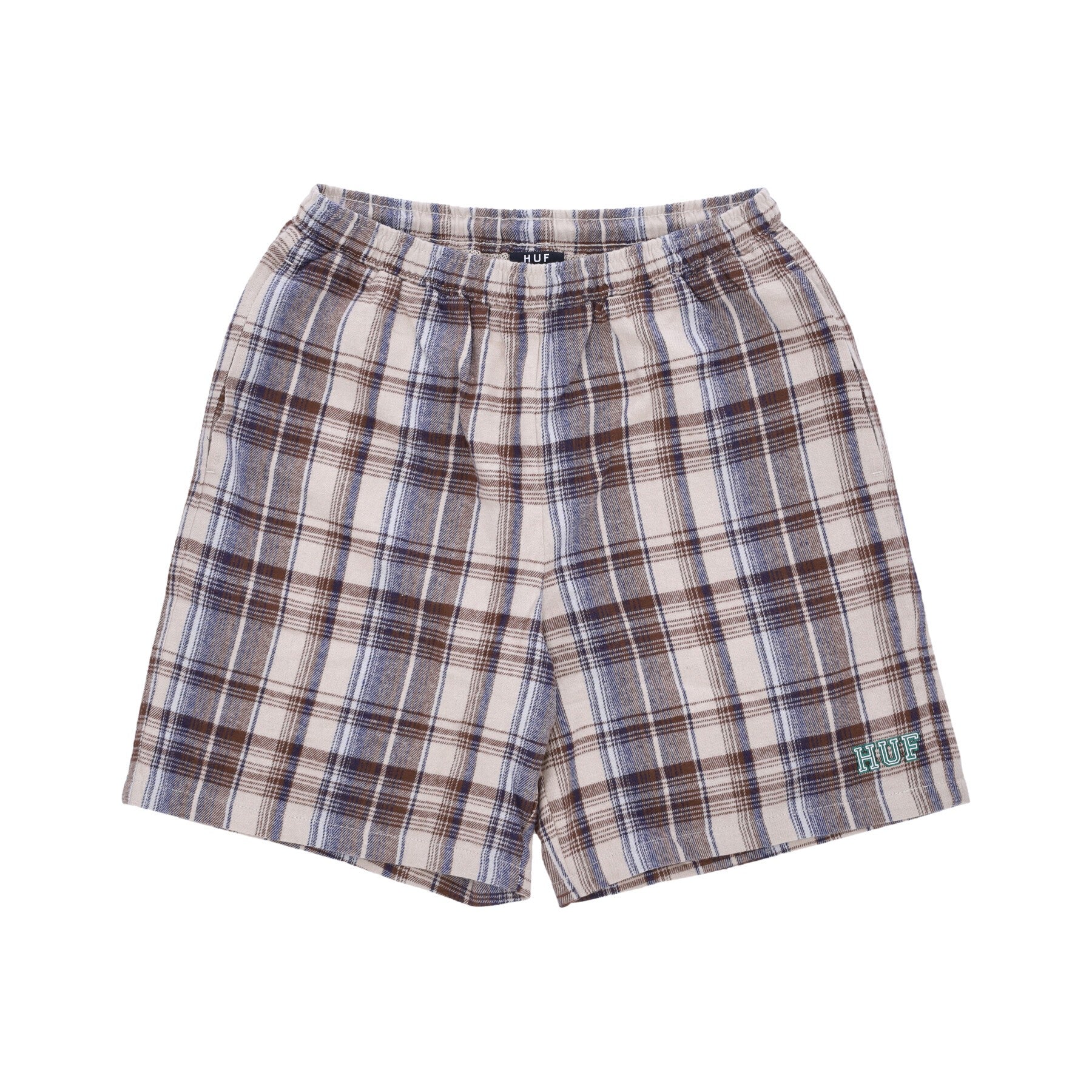 Huf, Pantalone Corto Uomo Cortland Flannel Easy Short, Cream