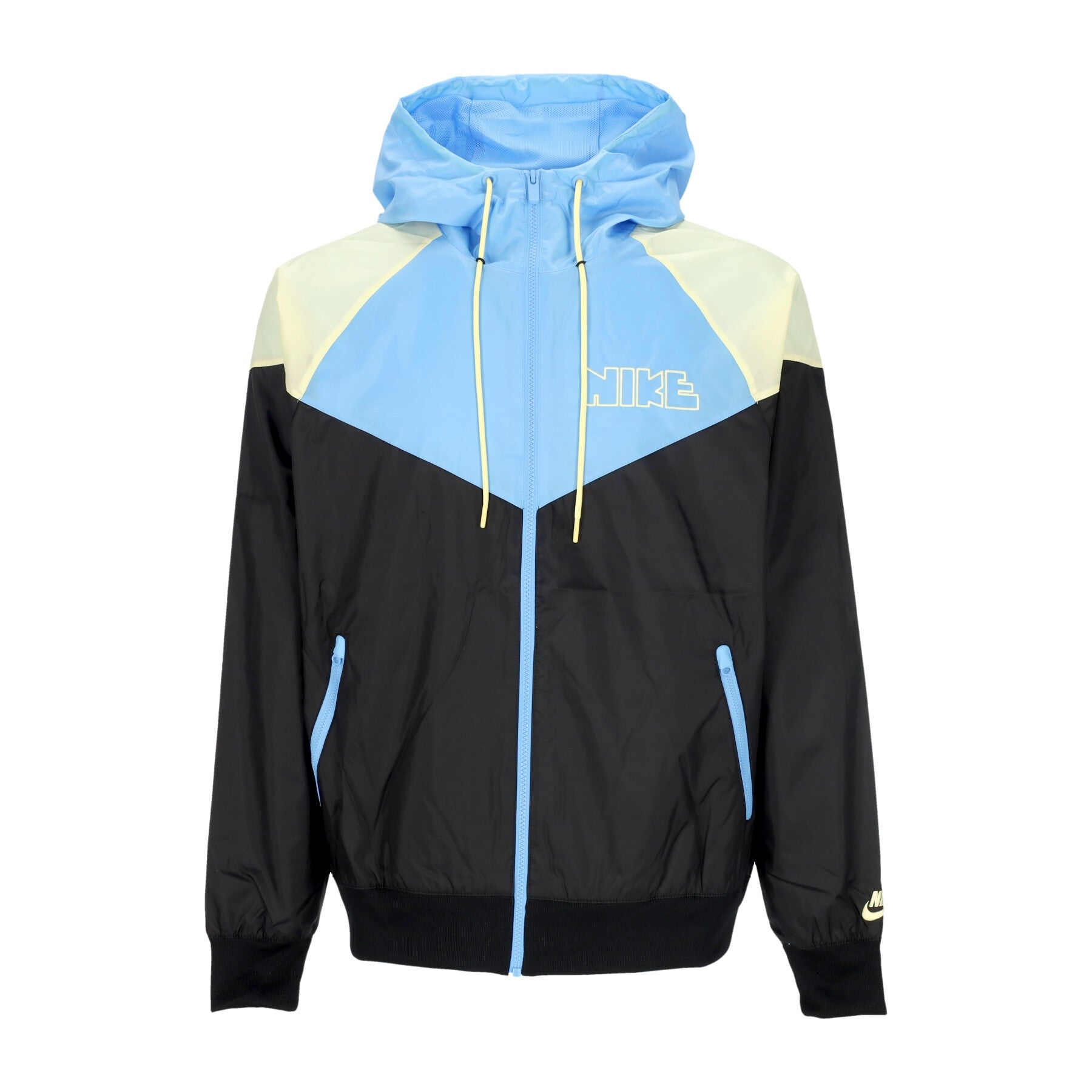 Nike, Giacca A Vento Uomo Windrunner Woven Lined Jacket, Black/university Blue/lemon Chiffon