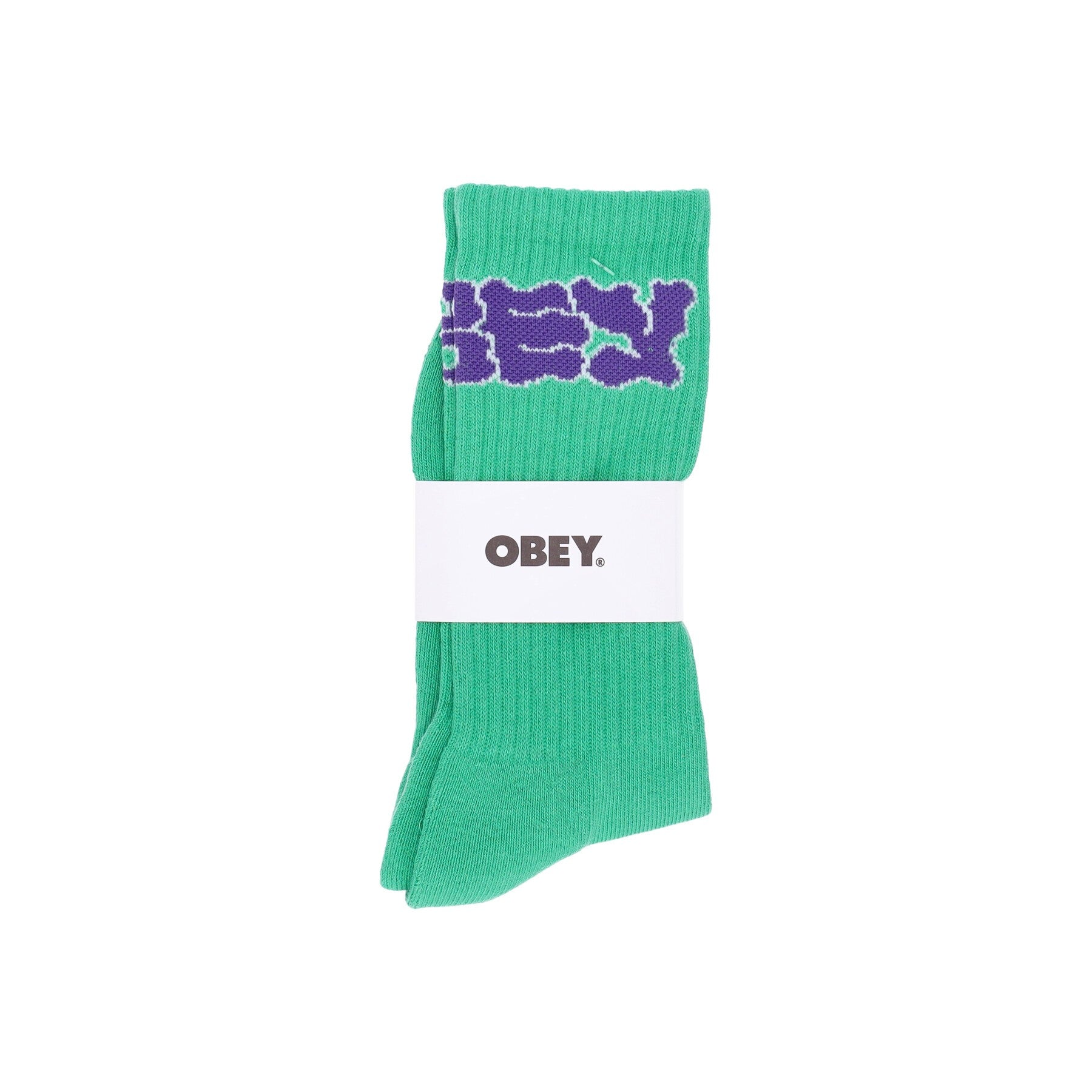 Obey, Calza Media Uomo Wavy Socks, Green Fig