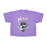 Obey, Maglietta Donna Garden Fairy 2 Custom Crop Tee, Purple Flower