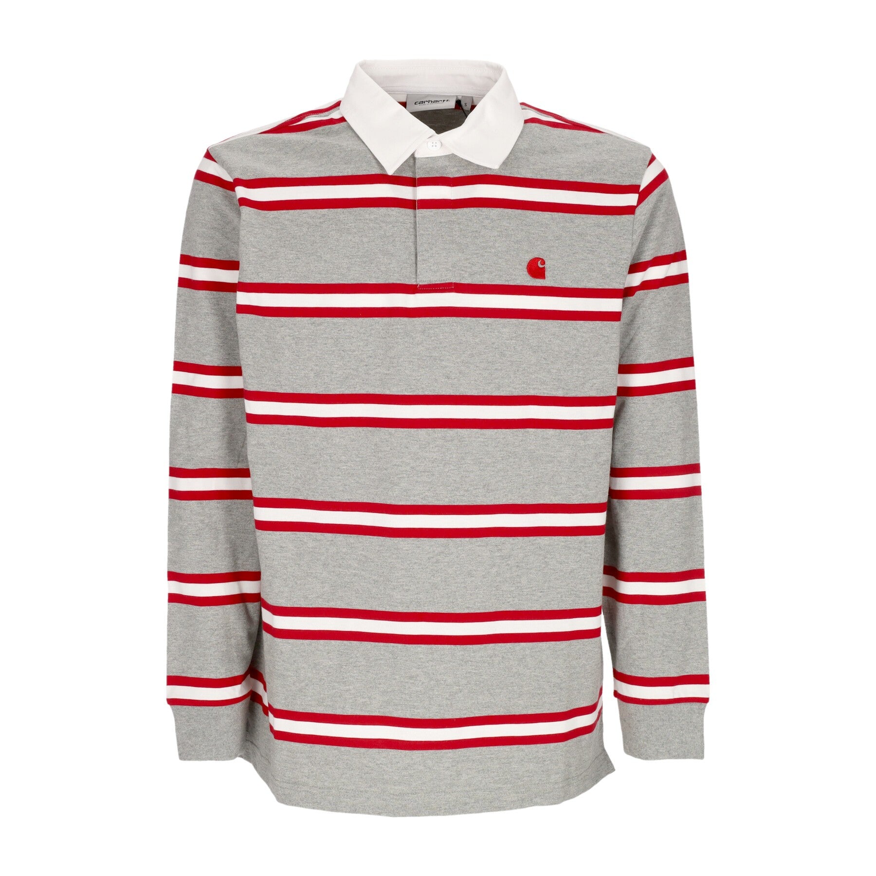 Carhartt Wip, Polo Manica Lunga Uomo L/s Tork Rugby Shirt, Grey Heather