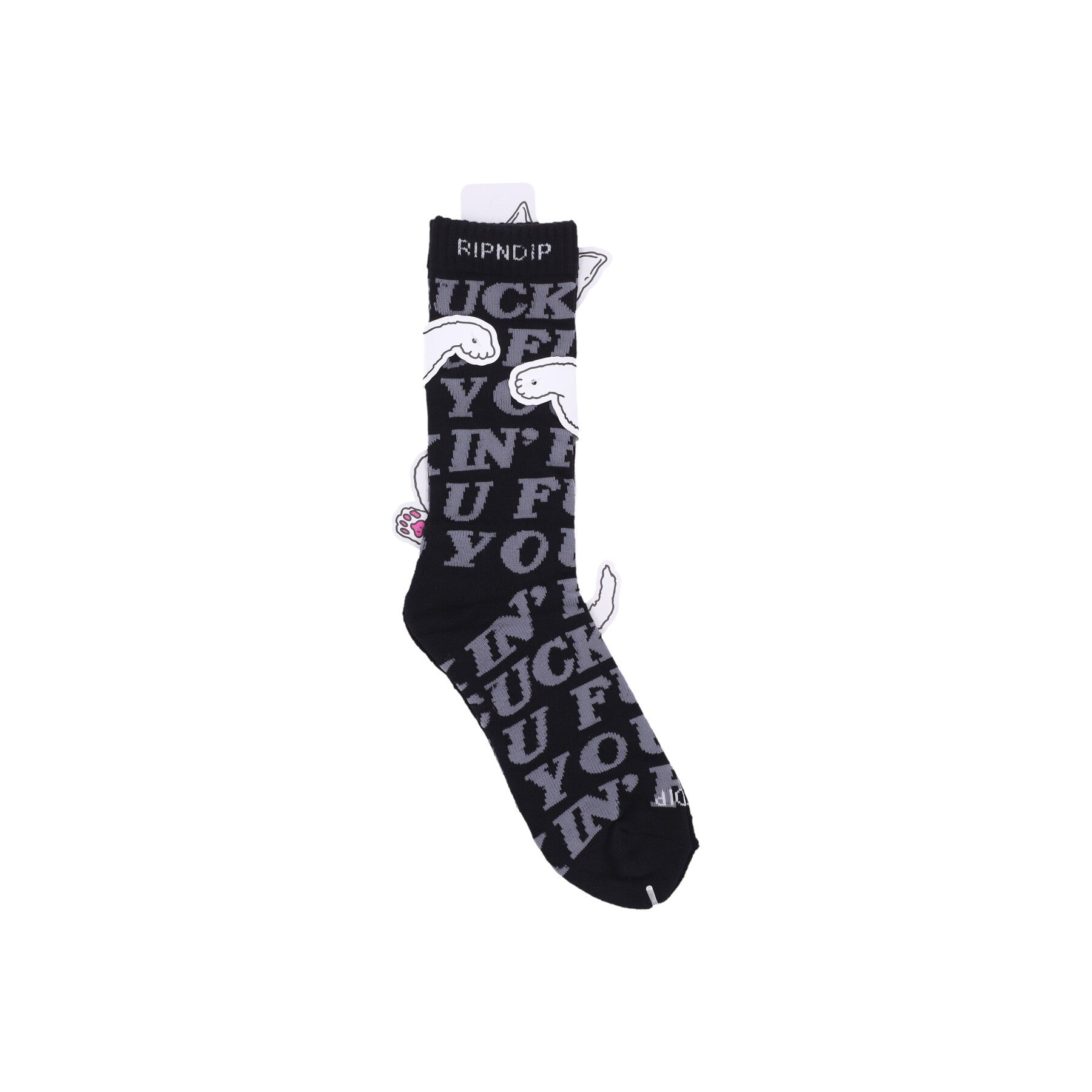 Ripndip, Calza Media Uomo Fuckin' Fuck Socks, Black