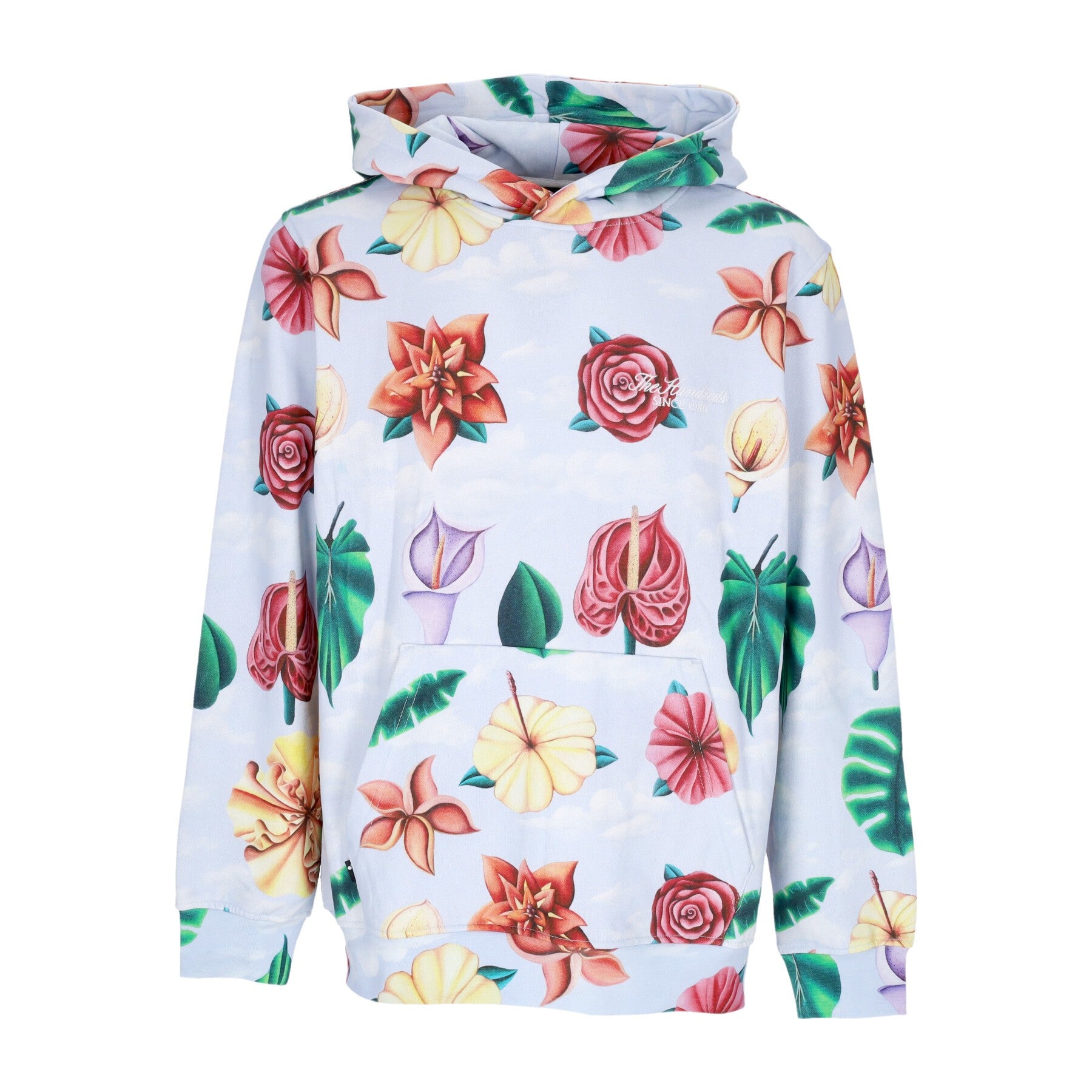 The Hundreds, Felpa Cappuccio Uomo Flourish Pullover, Light Blue