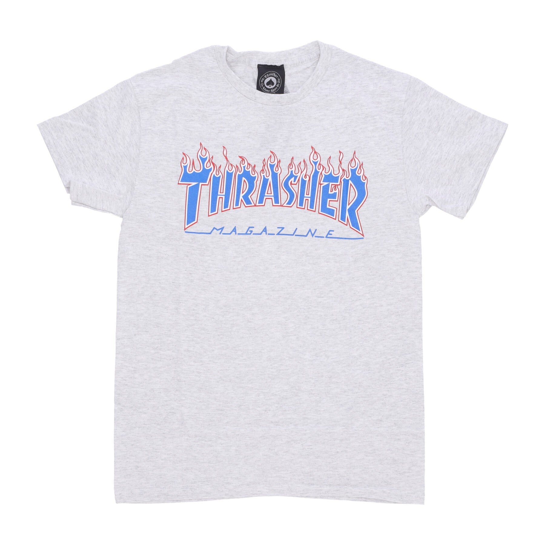 Thrasher, Maglietta Uomo Patriot Flame Tee, Ash Grey