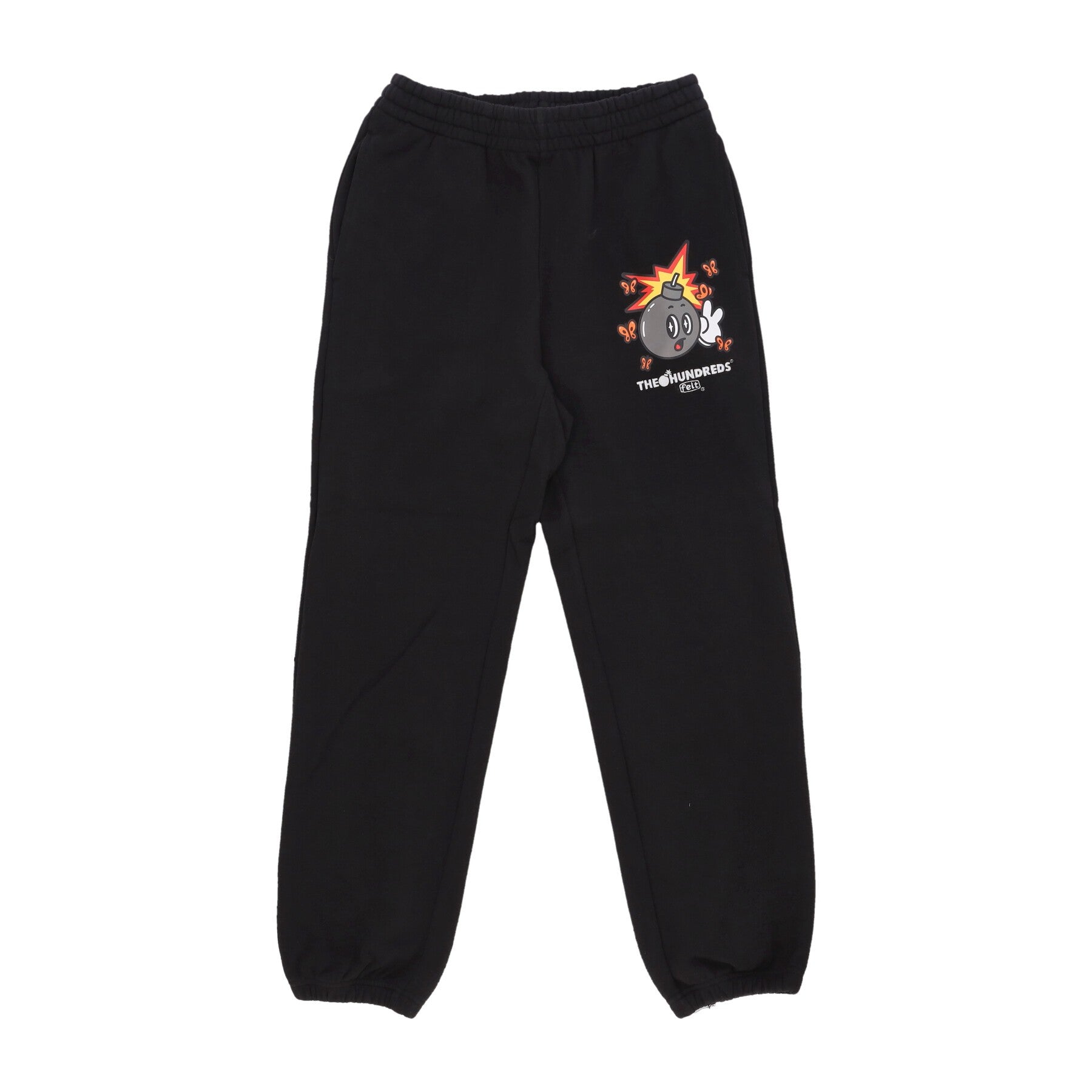 The Hundreds, Pantalone Tuta Felpato Uomo Butterfly Adam Sweatpants, Black