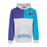 Mitchell & Ness, Felpa Cappuccio Uomo Nba Tie Breaker Fleece Hoodie Hardwood Classics Chahor, Grey Heather/purple