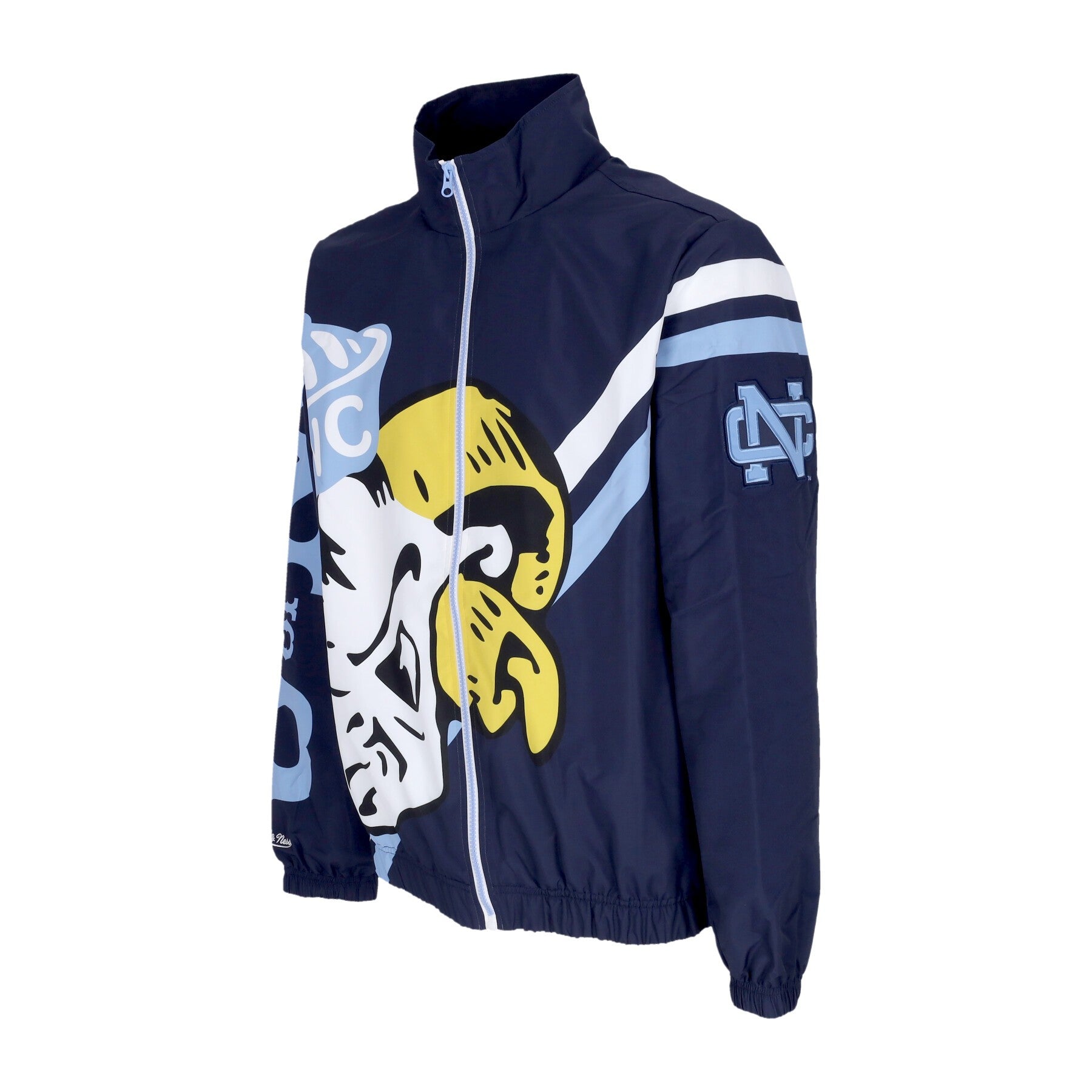 Mitchell & Ness, Giacca A Vento Uomo Ncaa Exploded Logo Warm Up Jacket Unchee, 