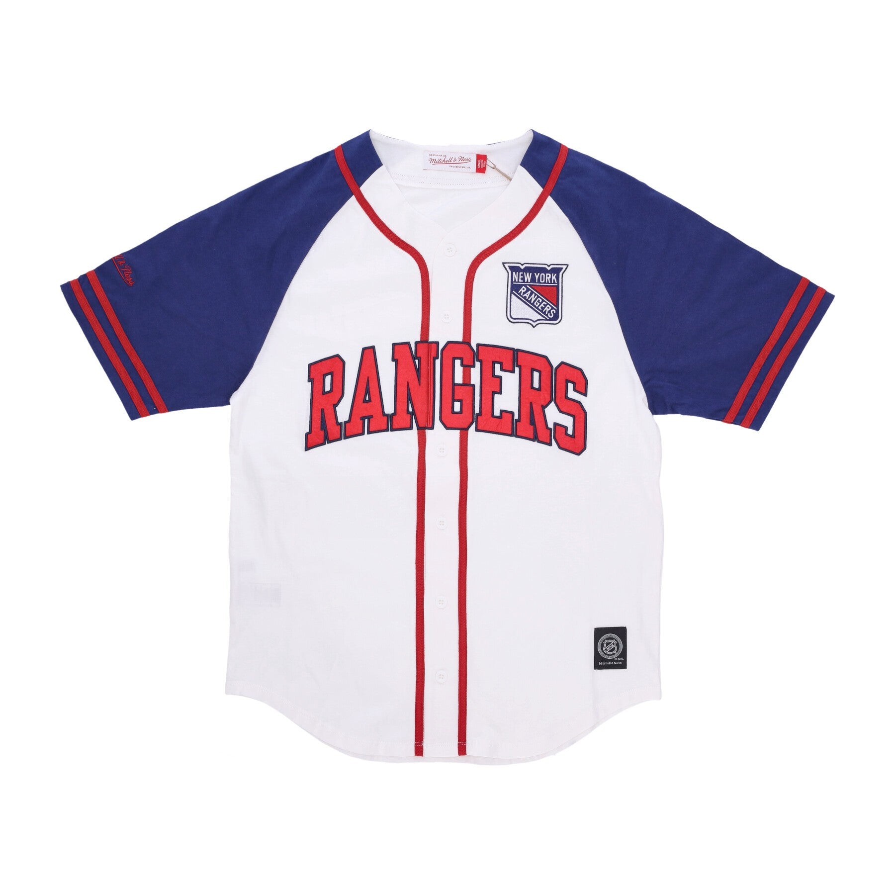 Mitchell & Ness, Casacca Bottoni Uomo Nhl Practice Day Button Front Jersey Neyran, White