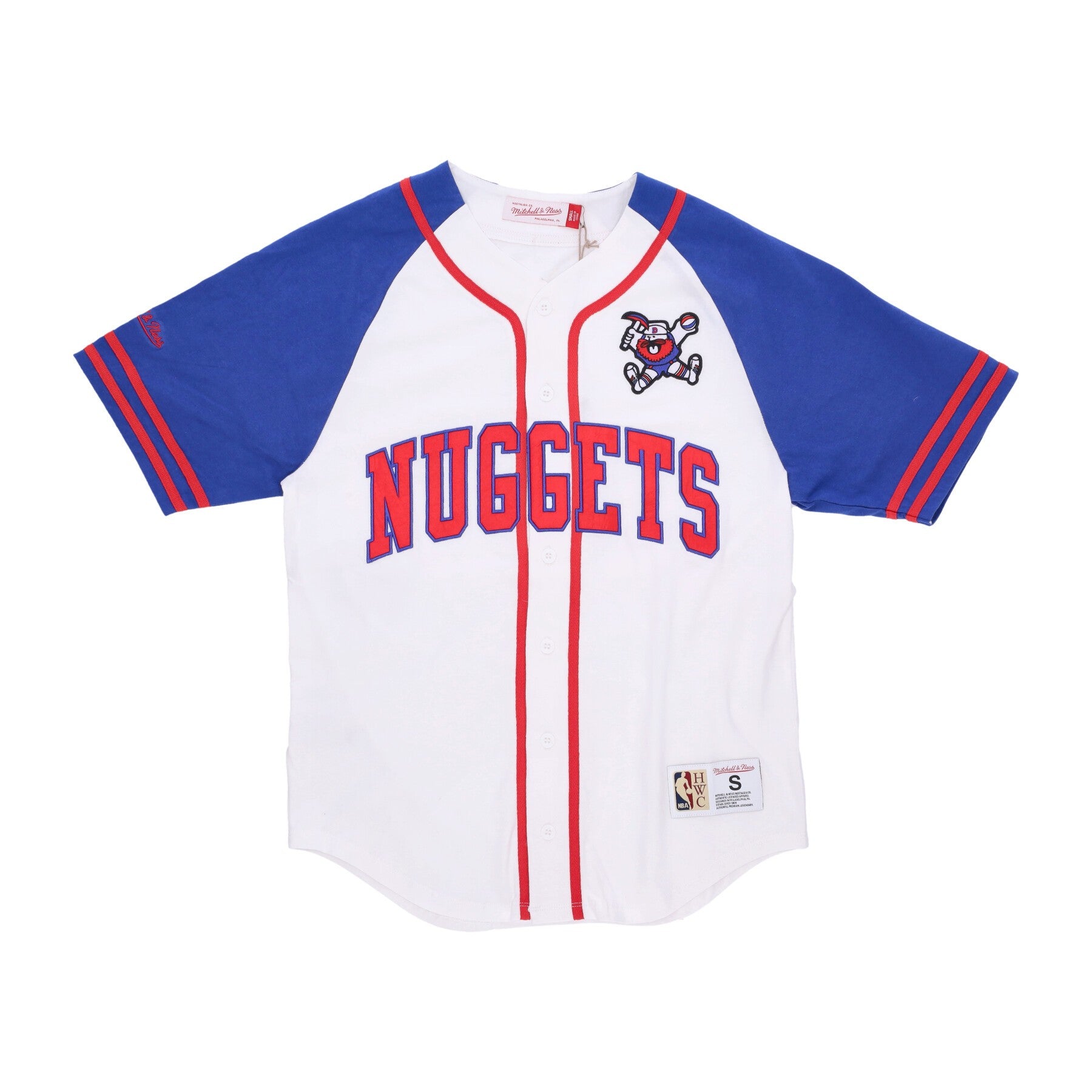 Mitchell & Ness, Casacca Bottoni Uomo Nba Practice Day Button Front Jersey Hardwood Classics Dennug, White