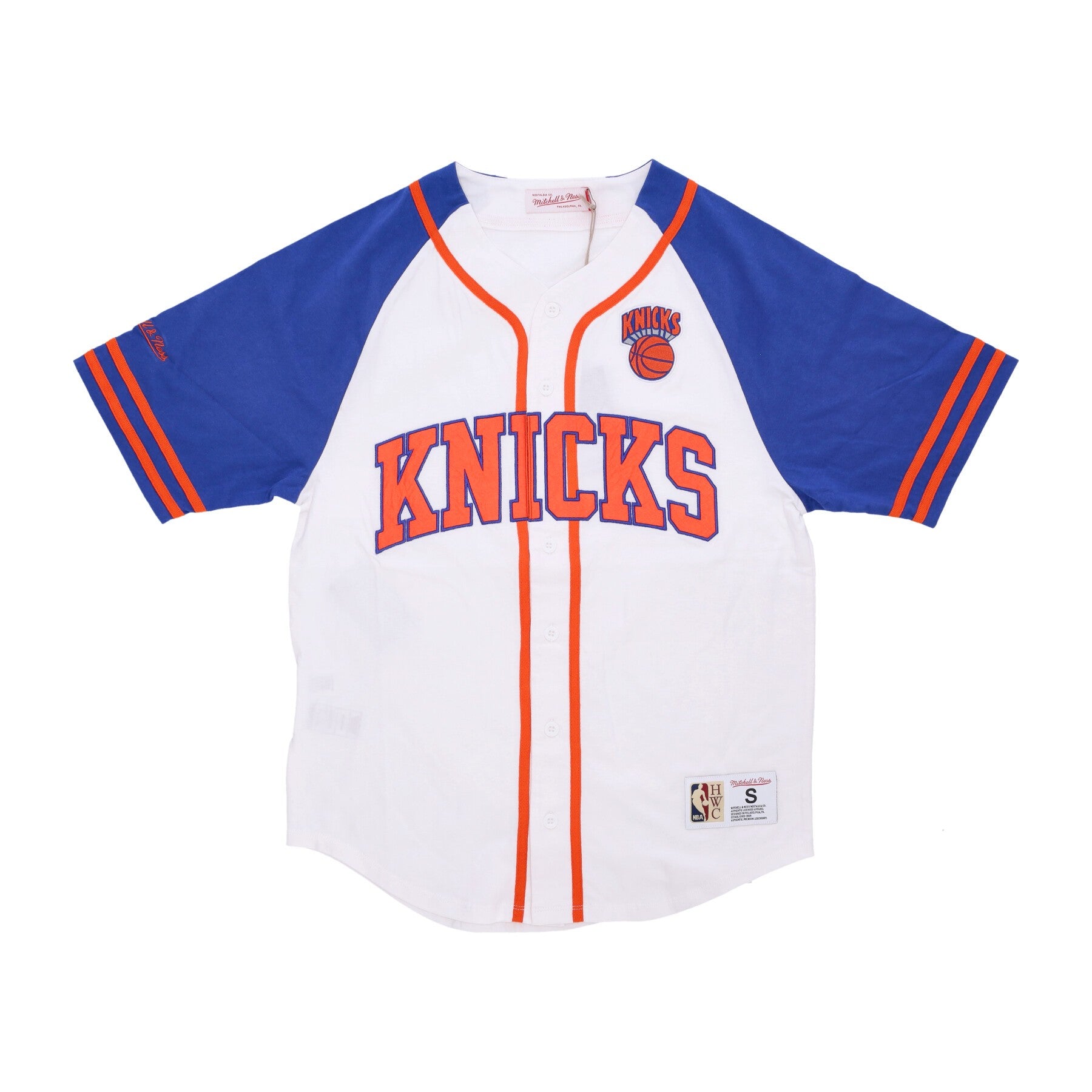 Mitchell & Ness, Casacca Bottoni Uomo Nba Practice Day Button Front Jersey Hardwood Classics Neykni, White