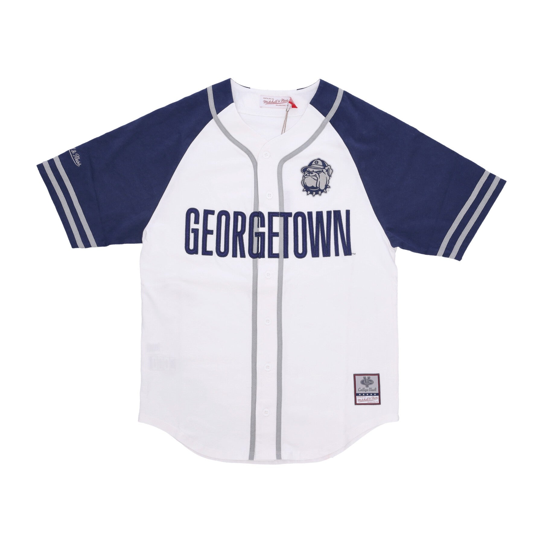 Mitchell & Ness, Casacca Bottoni Uomo Ncaa Practice Day Button Front Jersey Geohoy, White
