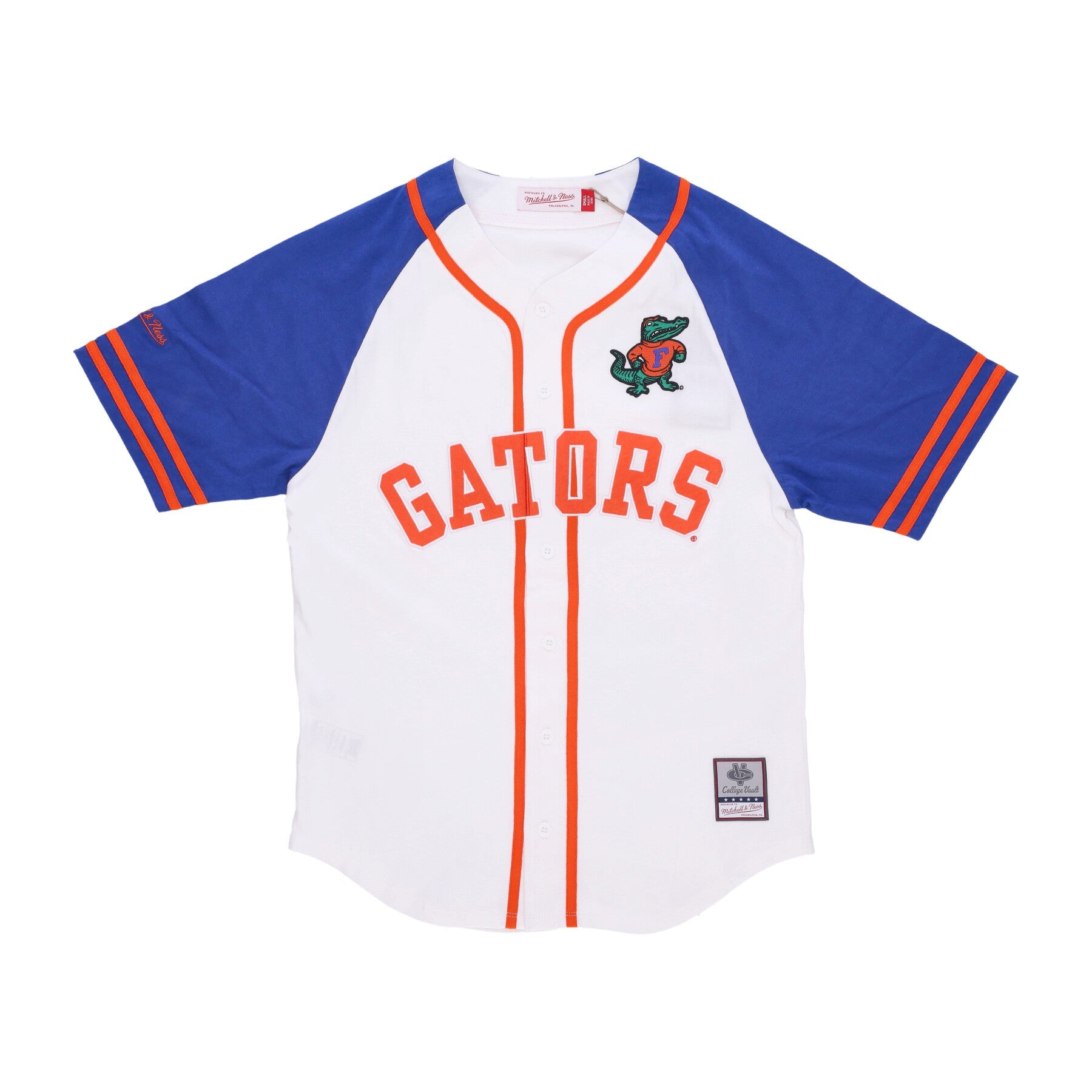 Mitchell & Ness, Casacca Bottoni Uomo Ncaa Practice Day Button Front Jersey Flogat, White