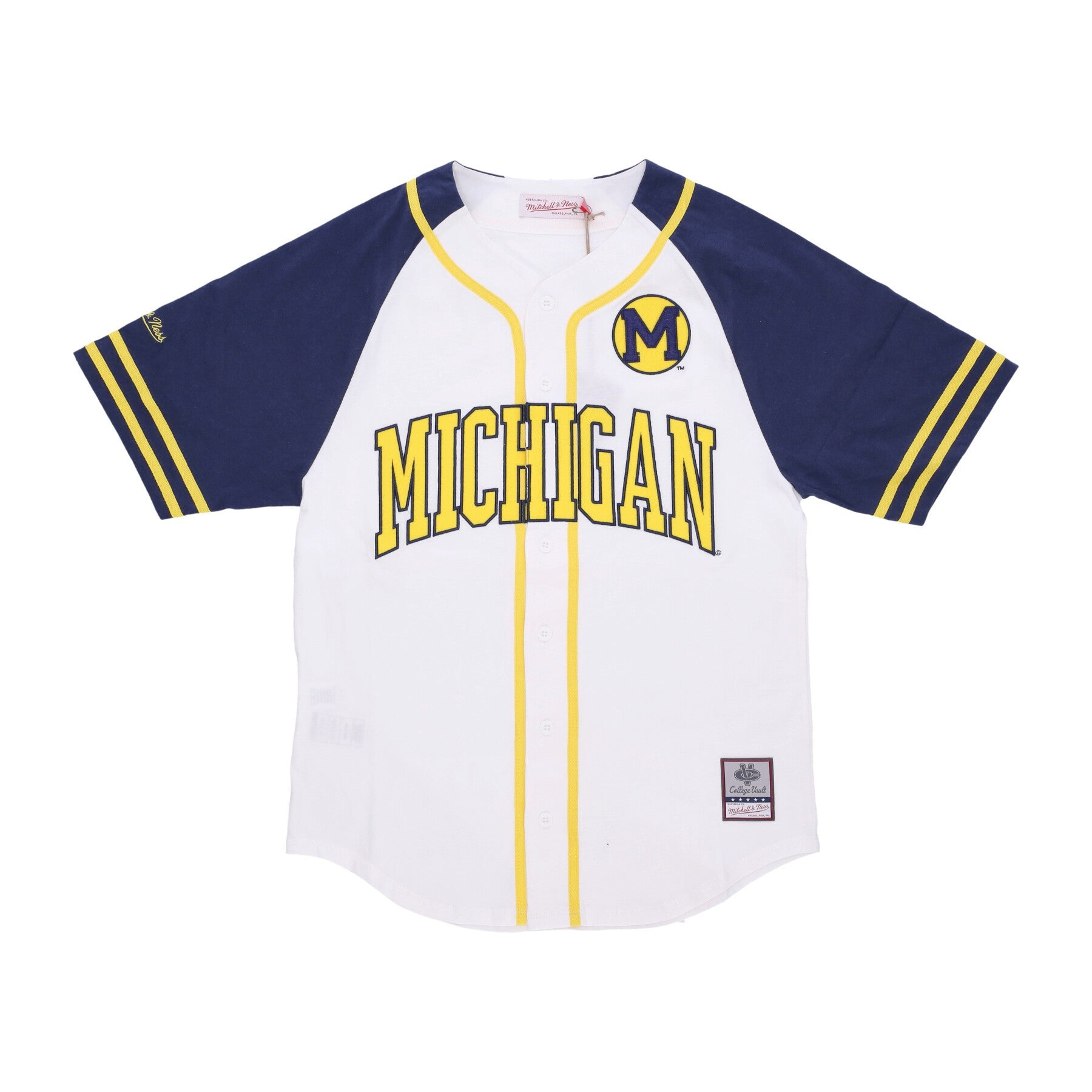 Mitchell & Ness, Casacca Bottoni Uomo Ncaa Practice Day Button Front Jersey Micwol, White