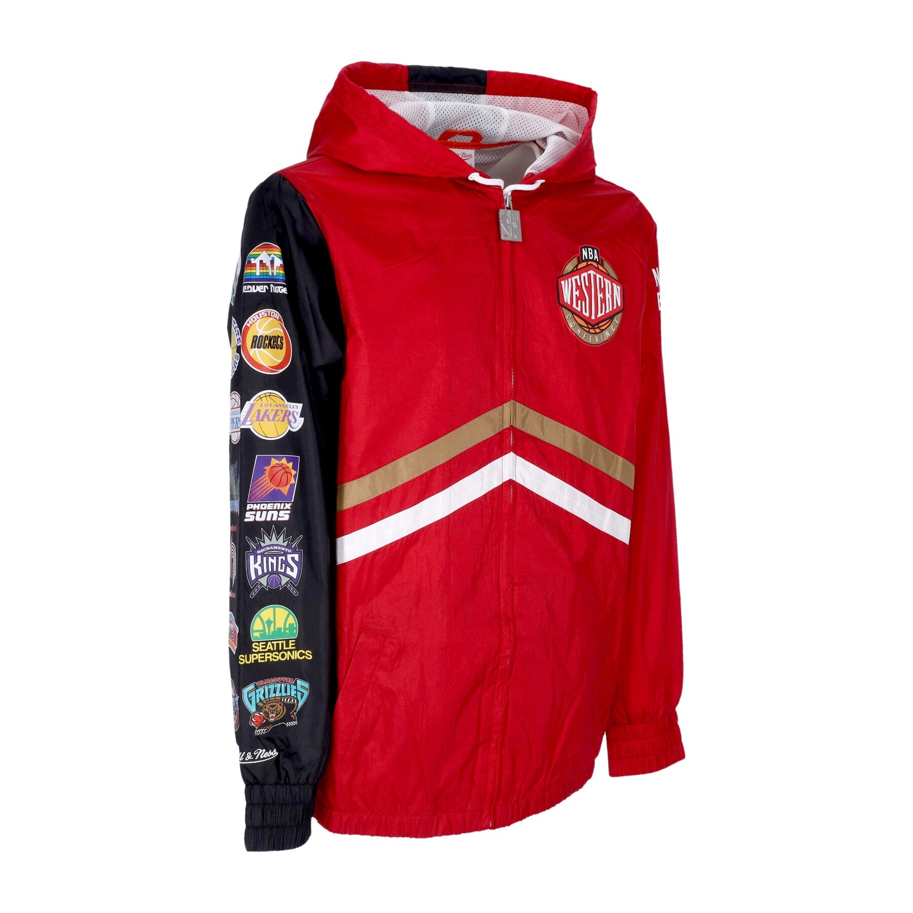 Mitchell & Ness, Giacca A Vento Uomo Nba Undeniable Full Zip Windbreaker Hardwood Classics Team West, 