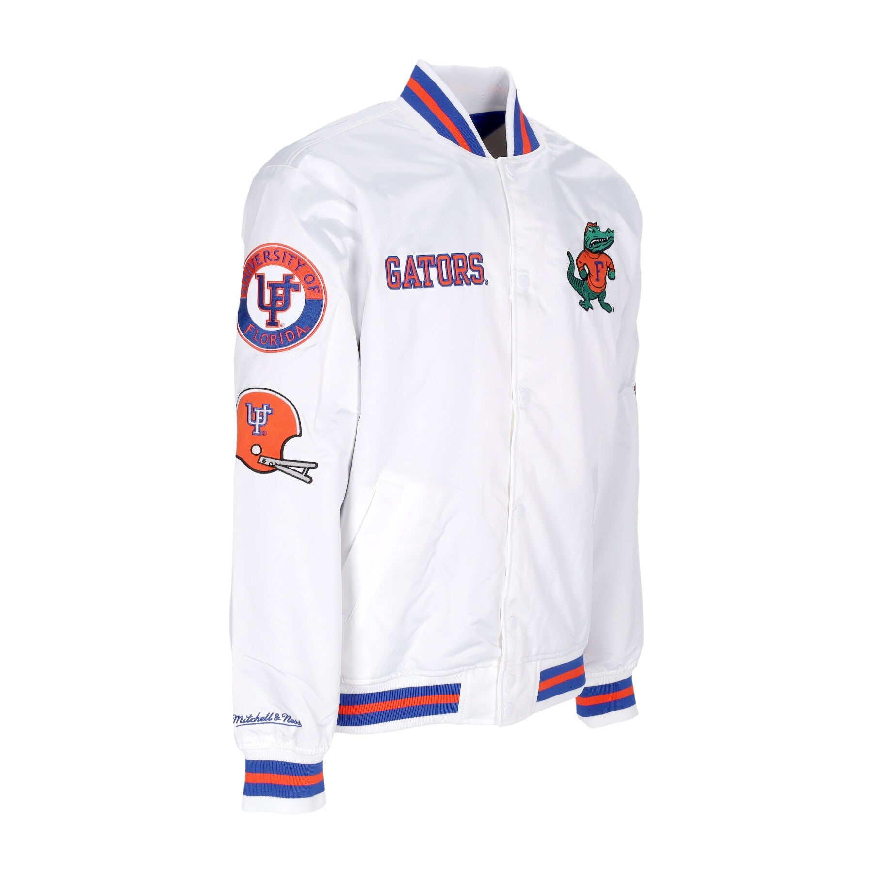 Mitchell & Ness, Giubbotto Bomber Uomo Ncaa Hometown Lw Satin Jacket Flogat, 