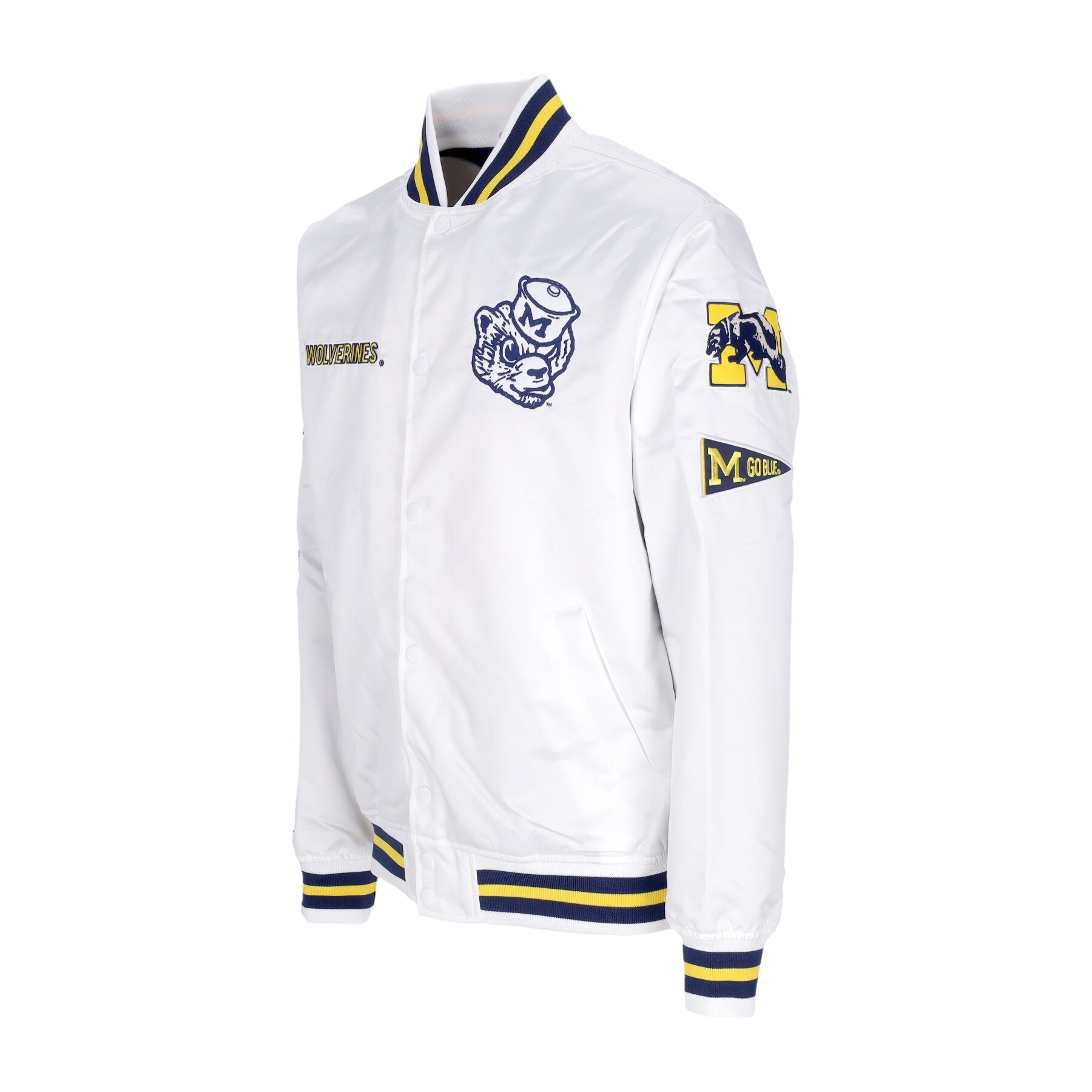 Mitchell & Ness, Giubbotto Bomber Uomo Ncaa Hometown Lw Satin Jacket Micwol, 