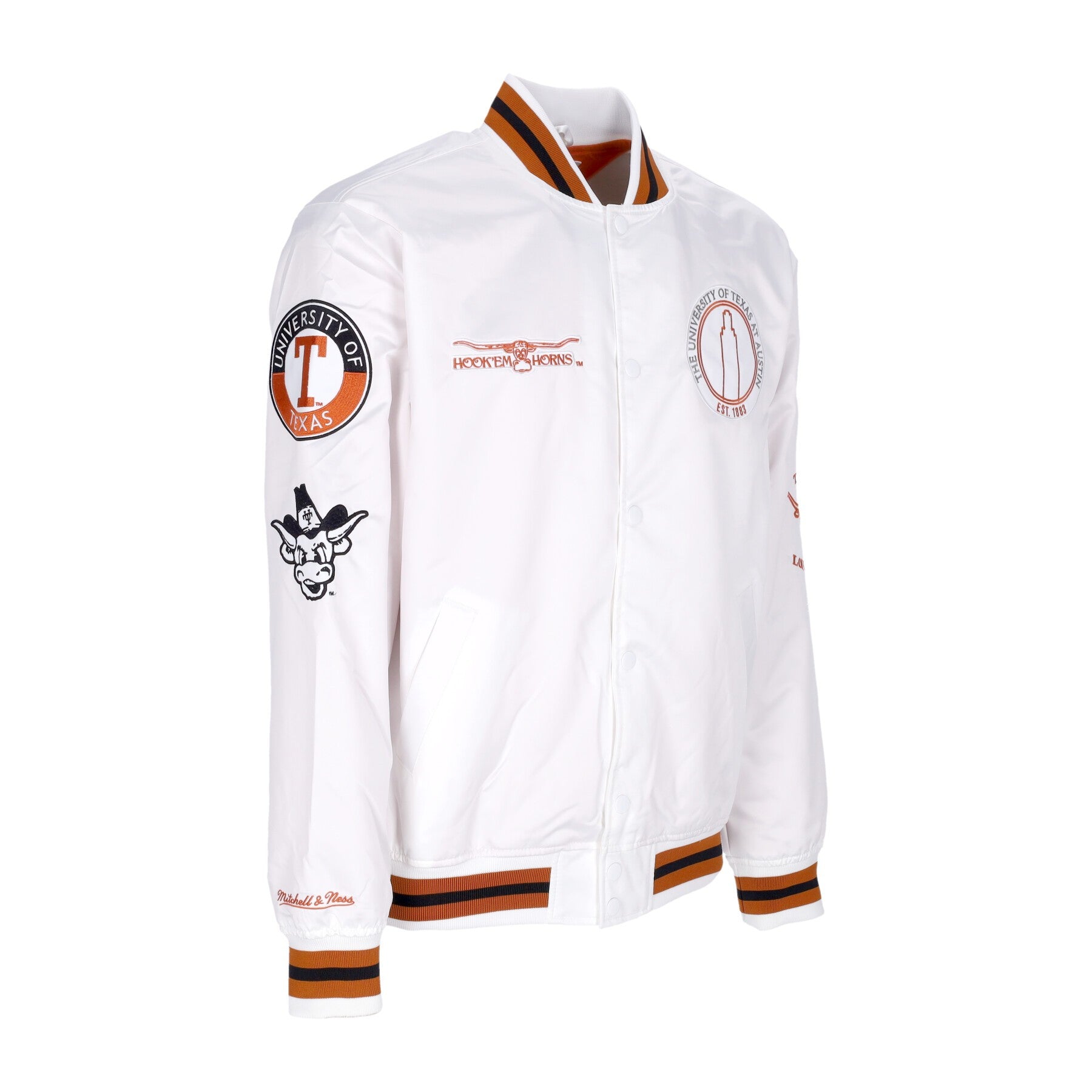 Mitchell & Ness, Giubbotto Bomber Uomo Ncaa Hometown Lw Satin Jacket Texlon, 