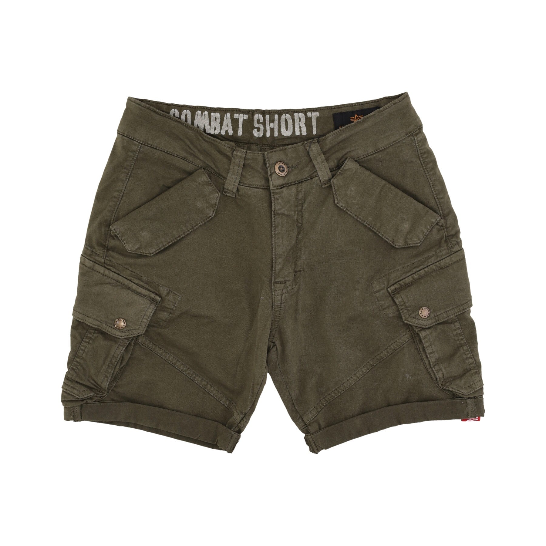 Alpha Industries, Pantalone Corto Uomo Combat Short, Dark Olive