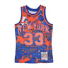 Mitchell & Ness, Canotta Basket Uomo Nba Ah Swingman Jersey 5.0 Hardwood Classics 1985 No 33 Patrick Ewing Neykni, Blue/orange