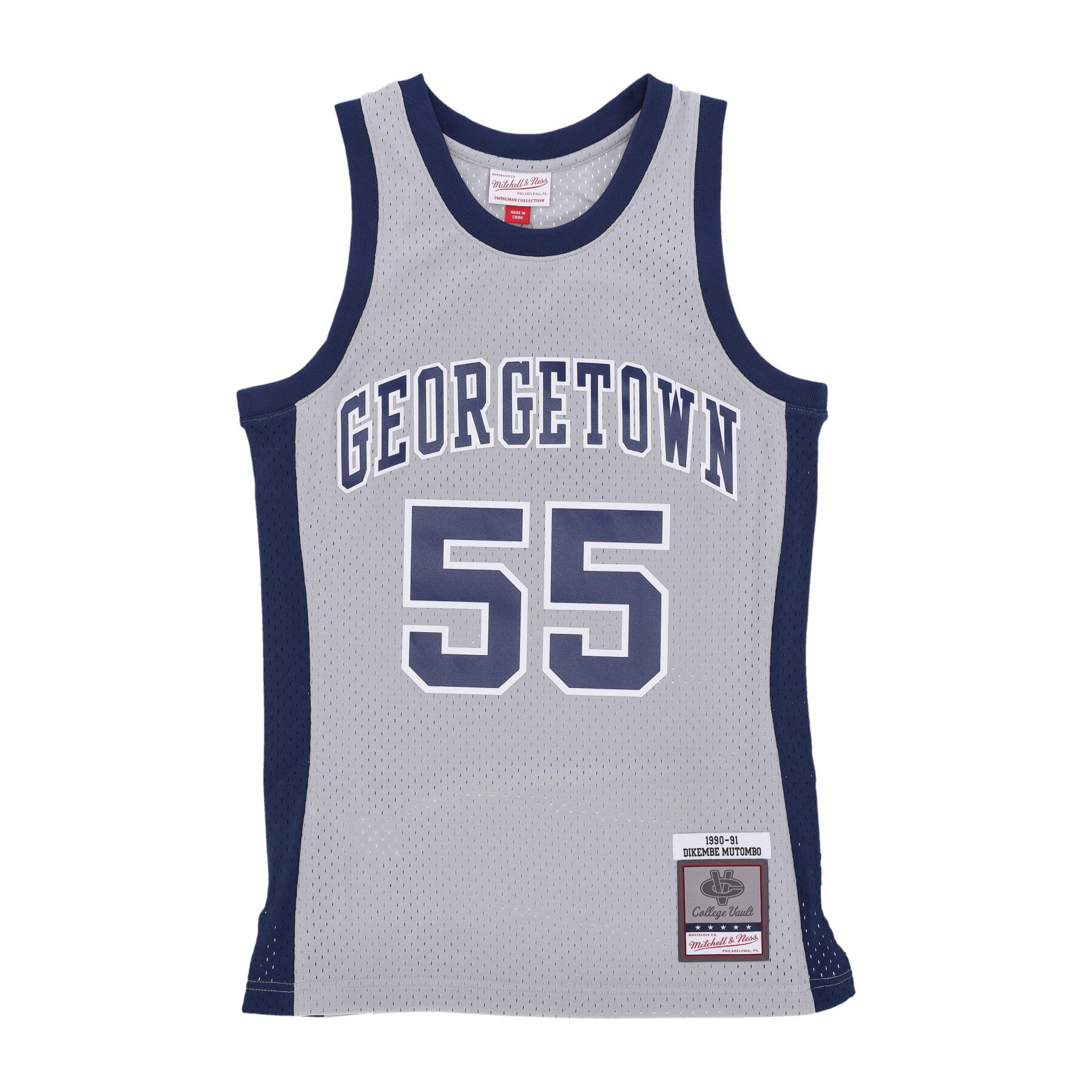 Basket Men's Tank Top NCAA Swingman Jersey No 55 Dikembe Mutombo Geohoy Chrome